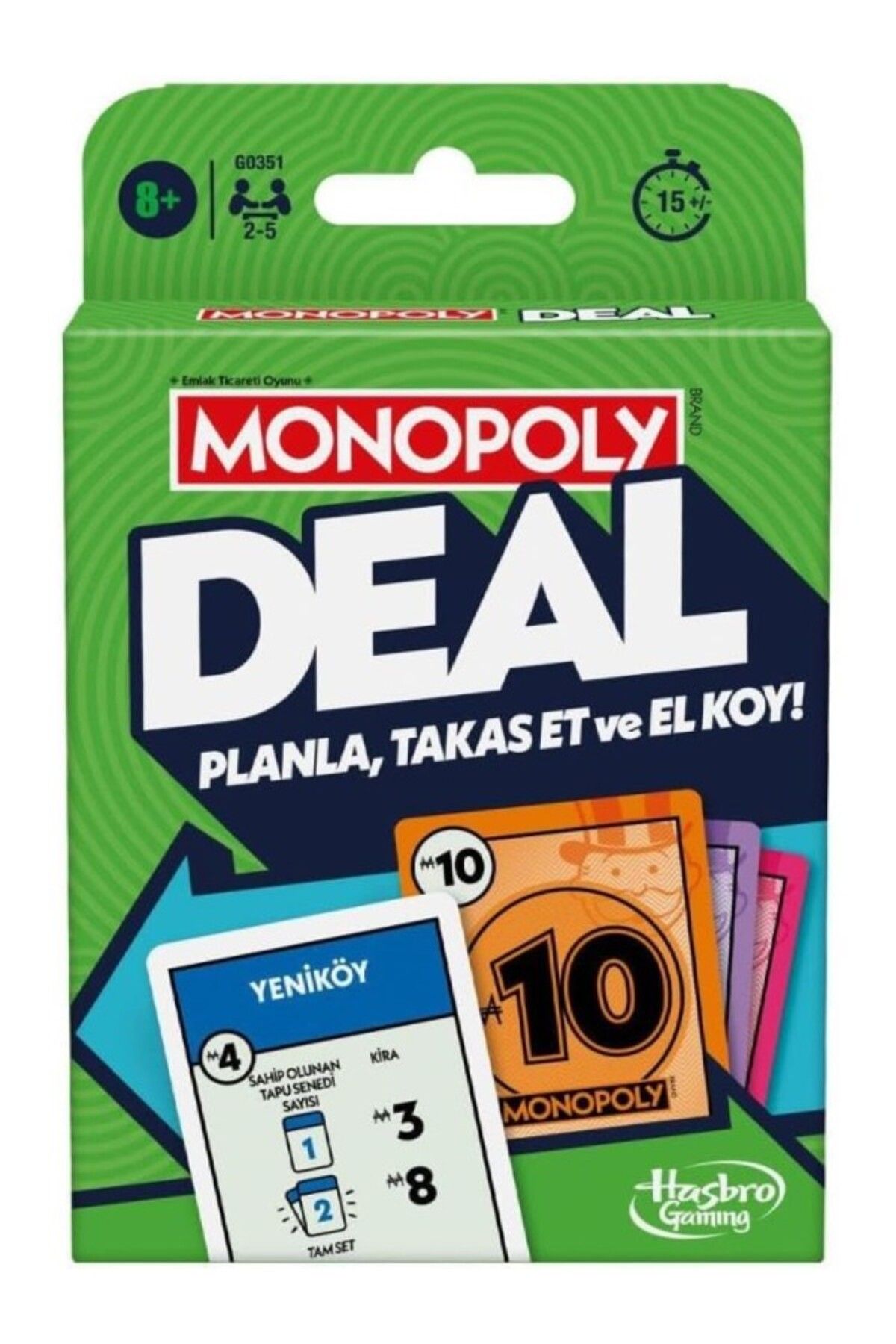 ShopZum Hasbro Gaming Monopoly Deal Kart Oyunu - Türkçe Versiyon