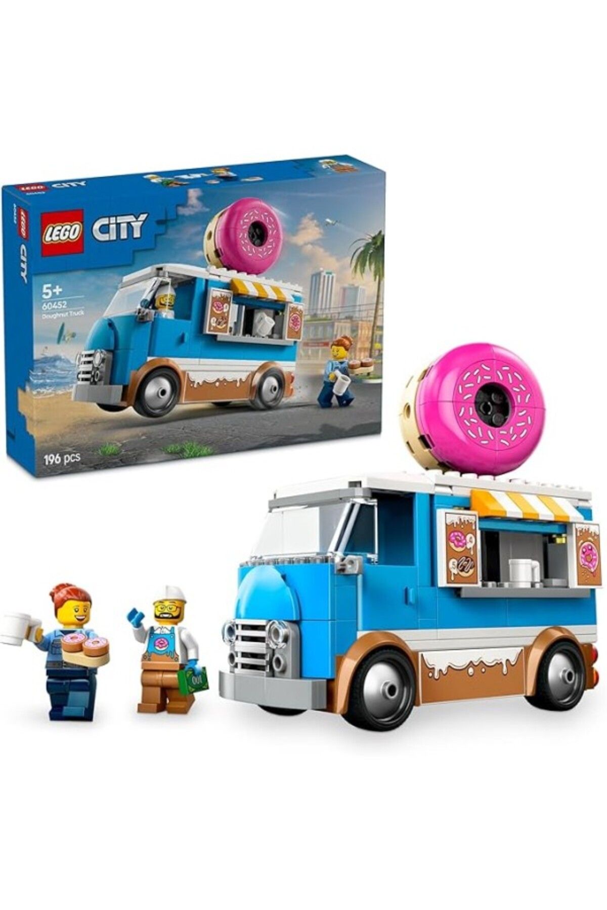 ShopZum Lego City Donut Kamyonu 60452-5 Yaş Ve Üzeri Çocuklar Için Yaratıcı Oyuncak Yapım Seti, Doğum Günü