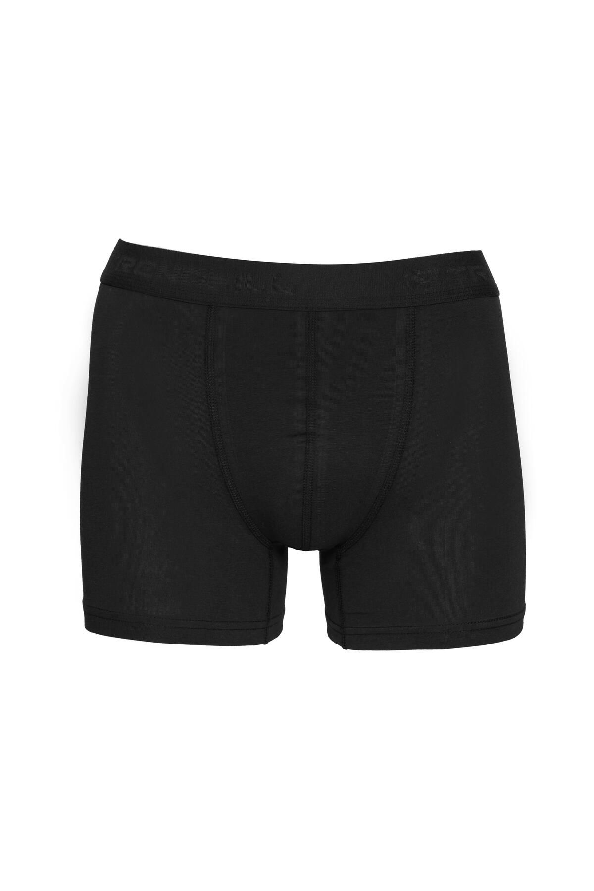 TRENDHİLL Erkek Pamuklu Likralı Esnek Kumaş Boxer Siyah 7811-S