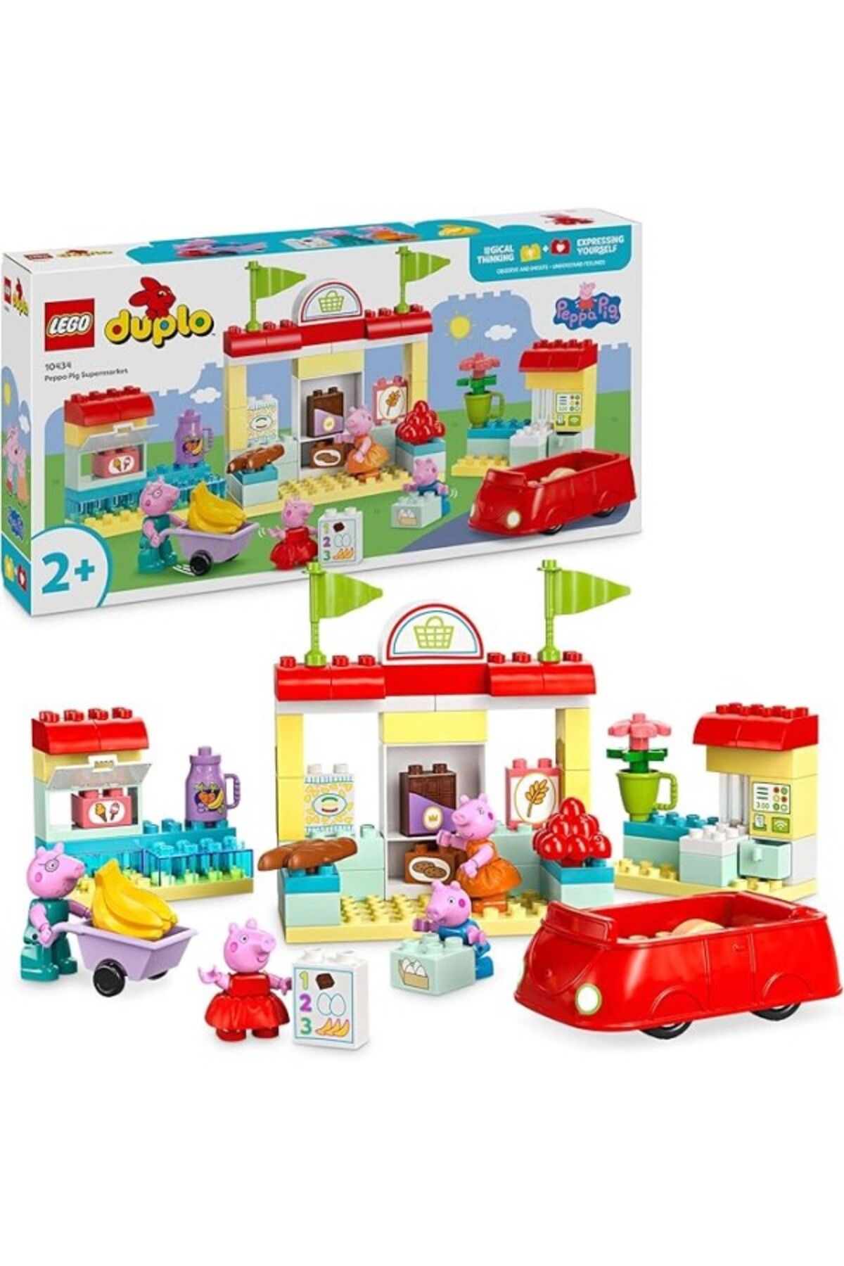 ShopZum Duplo Peppa Pig Süpermarket 10434-2 Yaş Ve Üzeri Çocuklar Peppa Pig Minifigürü İçeren