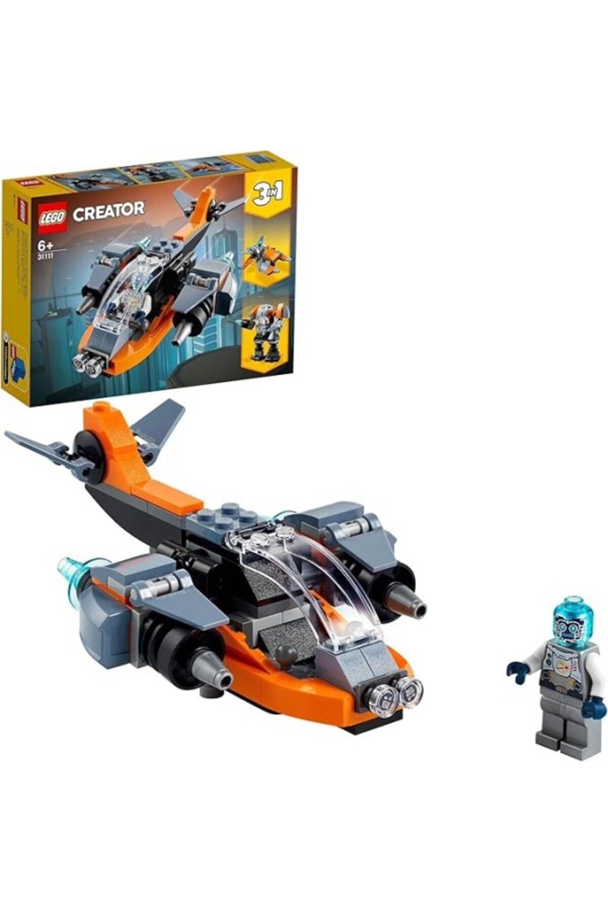 ShopZum Lego Creator 3’Ü 1 Arada Siber İnsansız Hava Aracı 31111-6 Yaş Ve Üzeri Çocuklar İçin Siber İnsansı