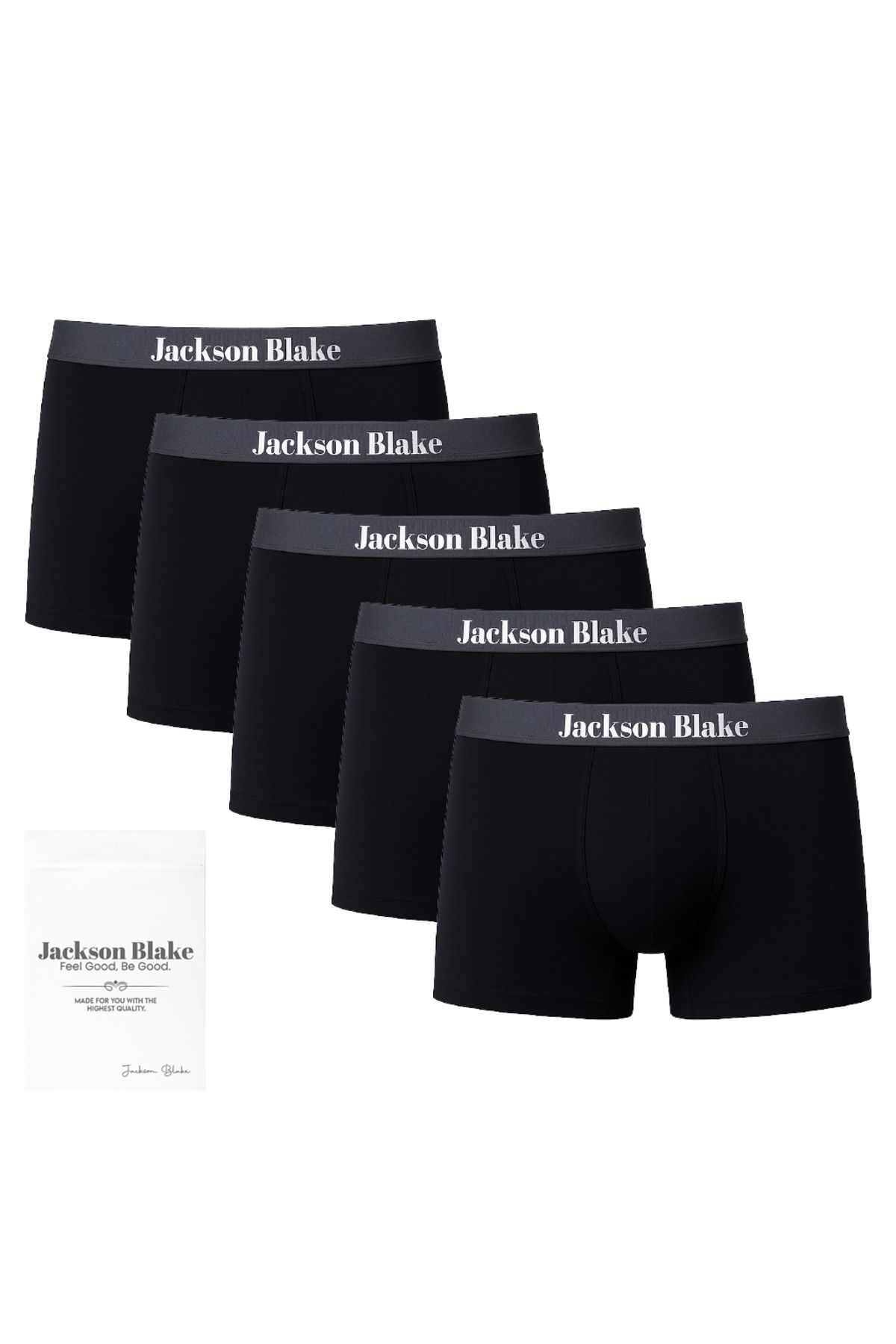 Jackson Blake 5'li Erkek Premium Boxer - Siyah