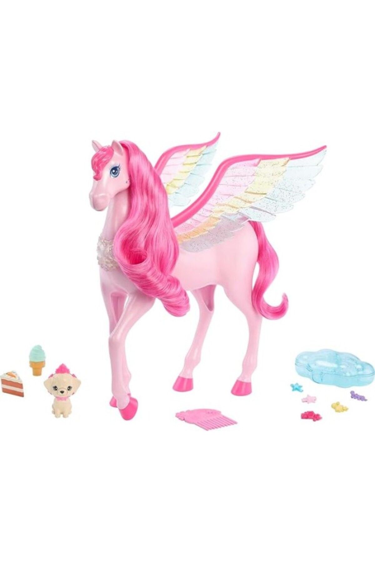 ShopZum Barbie A Touch Of Magic Peggy Ve Aksesuarları Yavru Köpek Ile Işıklı Ve Sesli Kanatlı Oyuncak Atıyl