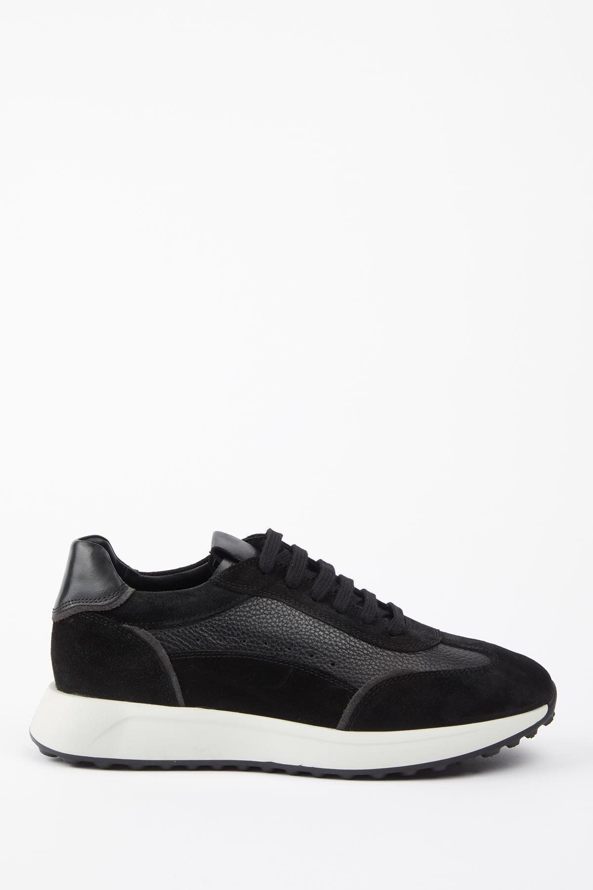 Galliano Shoes AMALFİ Hakiki Deri Siyah Süet Floter Eva Hazır Taban Sneaker