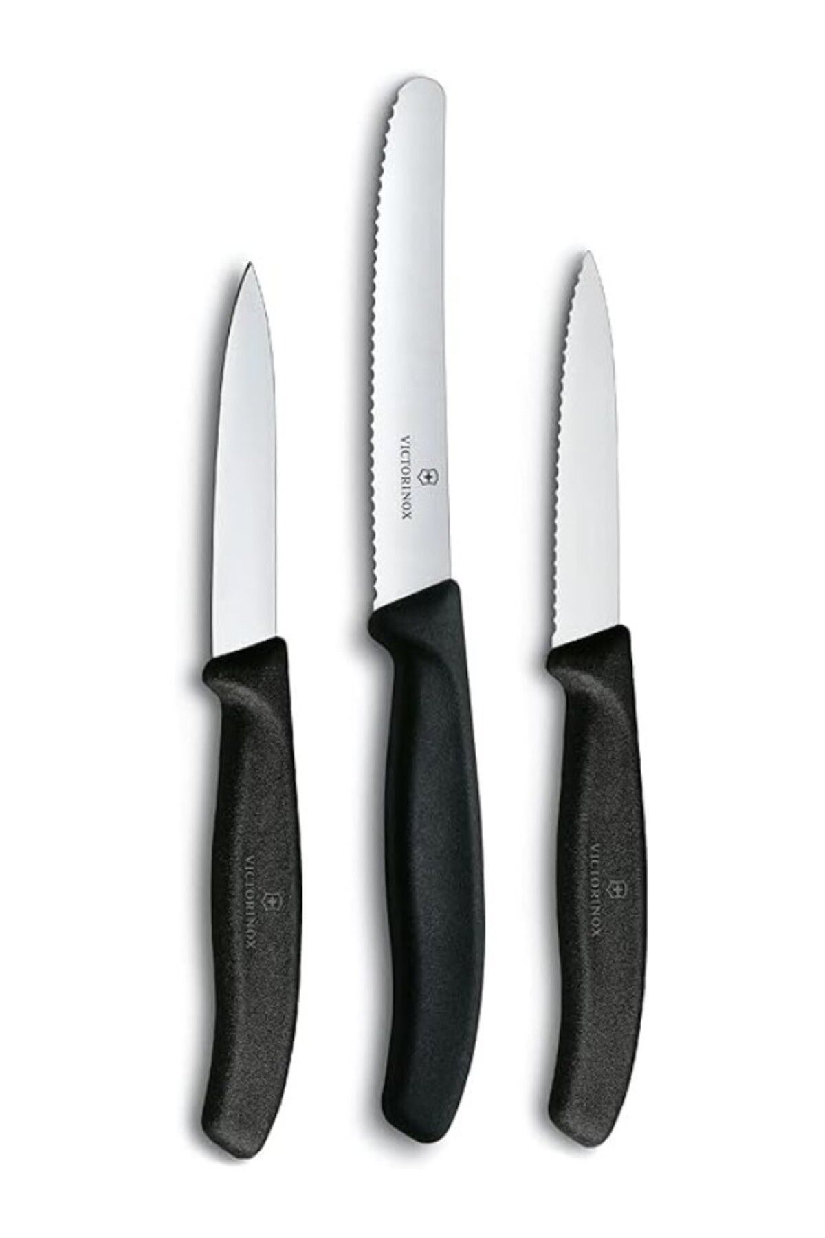 ShopZum Swiss Classic Sebze Bıçağı Seti, 3 Parça, Düz Kesim, Ekstra Keskin, Sağlam Plastik Sap