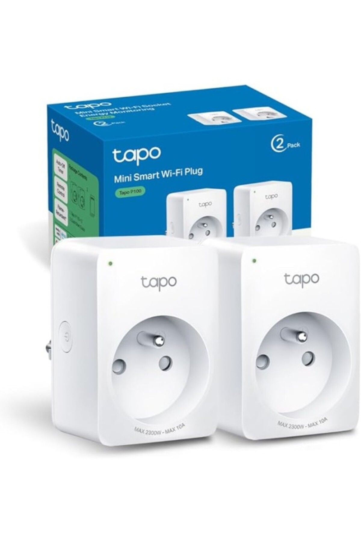 ShopZum P100 (2-Pack), Akıllı Mini Wi-Fi Soketi, Alexa Ve Google Home Ile Çalışır