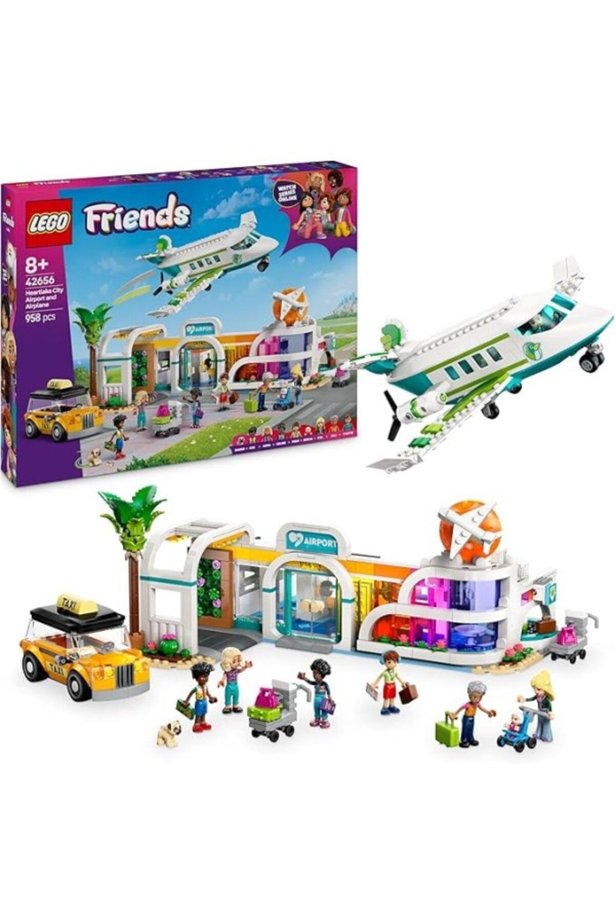 ShopZum Friends Heartlake City Havaalanı Ve Uçak 42656-8 Yaş Ve Üzeri Çocuklar Mini Bebek İçeren