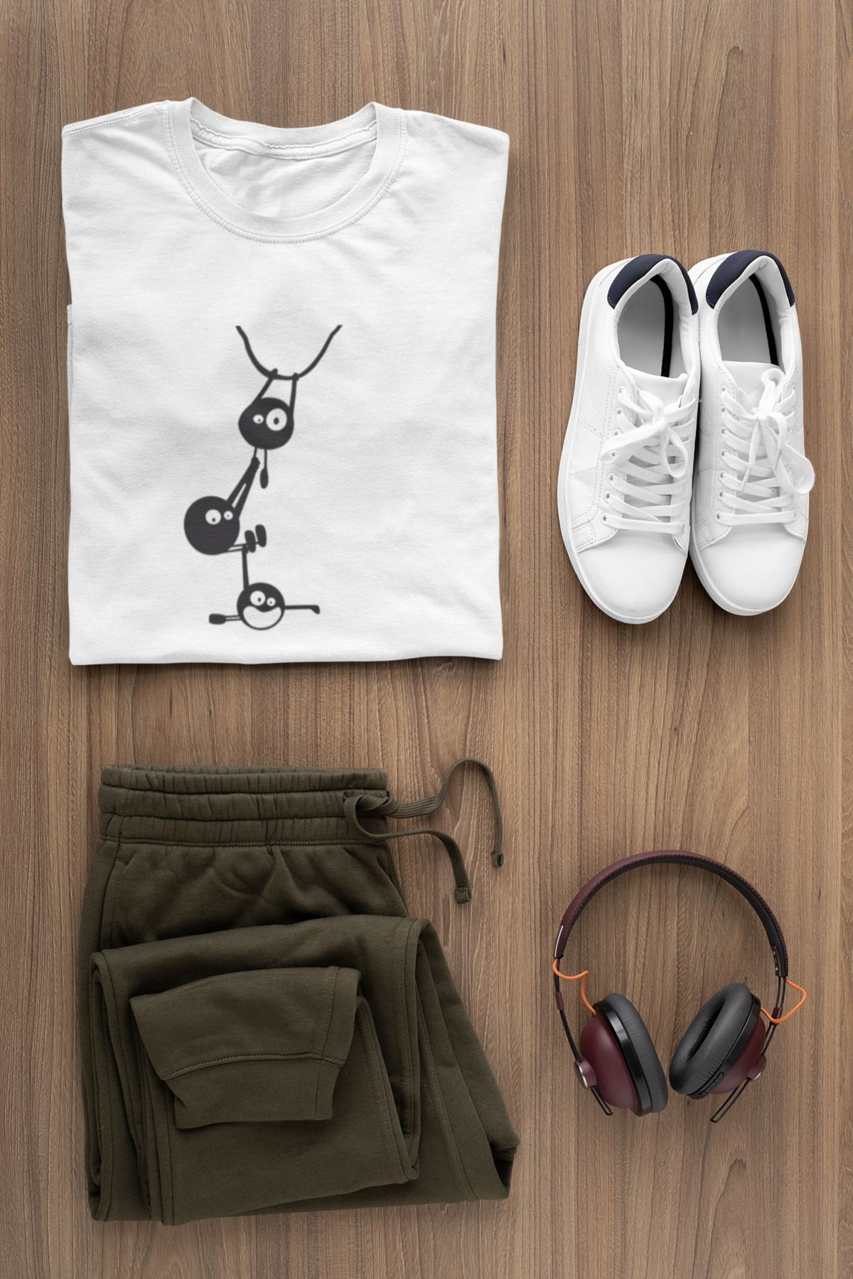 MAGORS TUTUNANLAR BASKILI BİSİKLET YAKA PAMUKLU OVERSIZE KALIP KISA KOLLU KADIN VE ERKEK TSHIRT