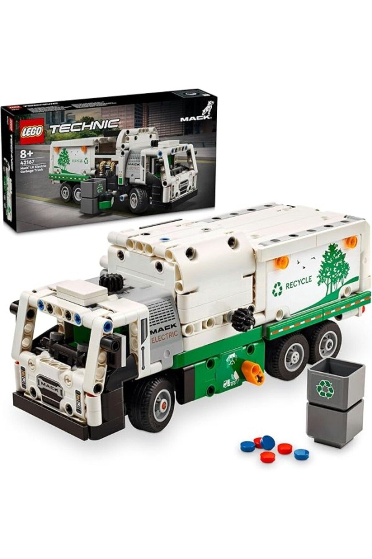 ShopZum Technic Lr Electric Çöp Kamyonu 42167-8 Yaş Ve Üzeri Çocuklar Geri Dönüşüm Temalı