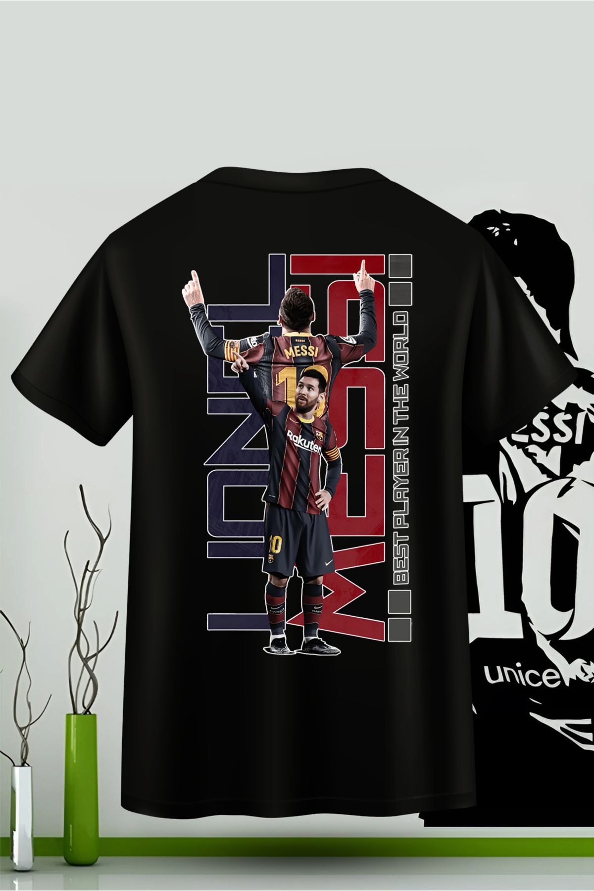VİZYON İKRA Messi Forma Ön ve Arka Baskılı Unisex T-shirt/Tişört - TÜM YAŞ GRUPLARI