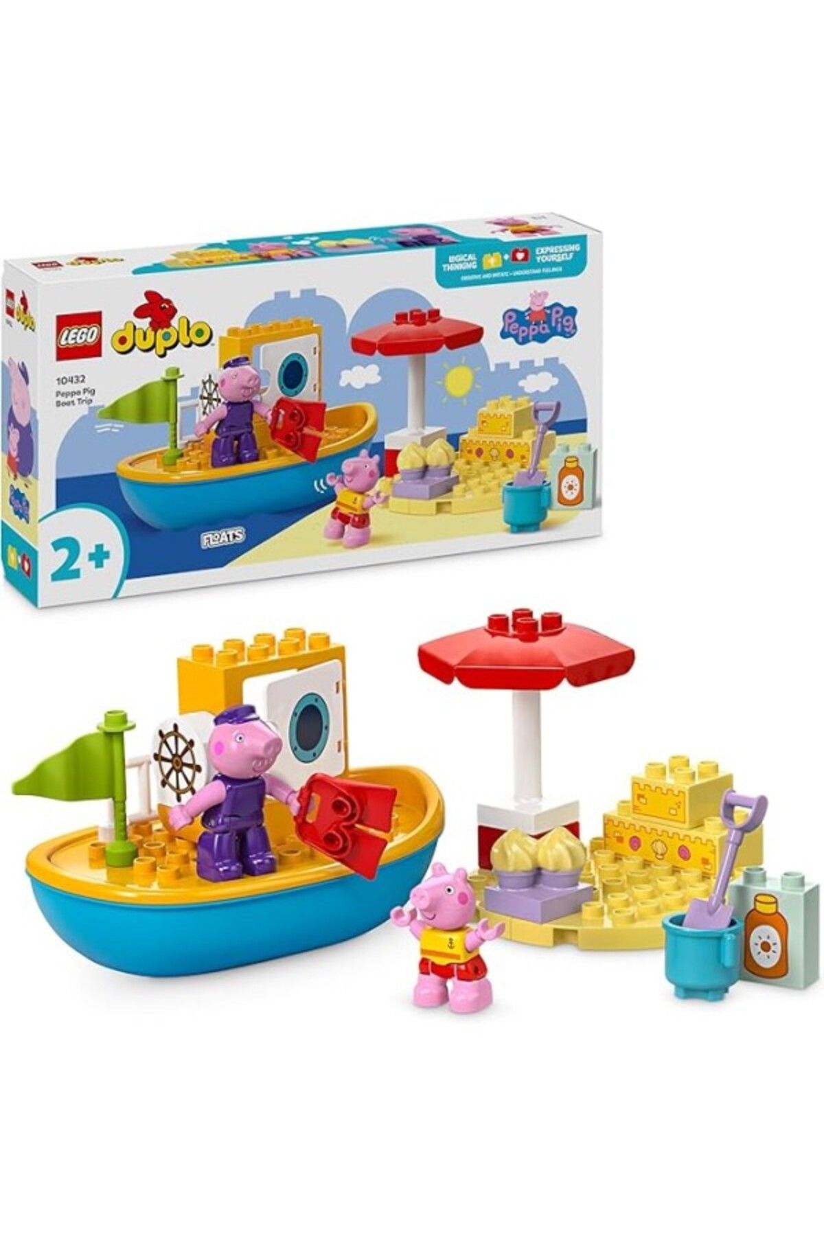 ShopZum Duplo Peppa Pig Tekne Gezisi 10432-2 Yaş Ve Üzeri Çocuklar Peppa Pig Minifigürü İçeren