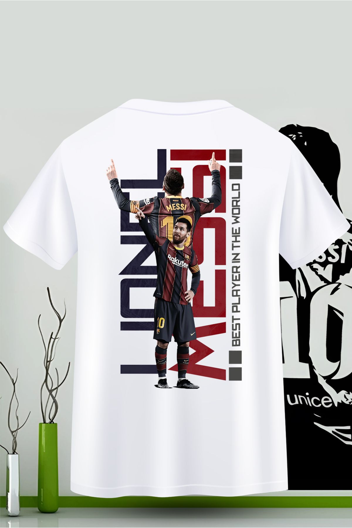 VİZYON İKRA Messi Forma Ön ve Arka Baskılı Unisex T-shirt/Tişört - TÜM YAŞ GRUPLARI