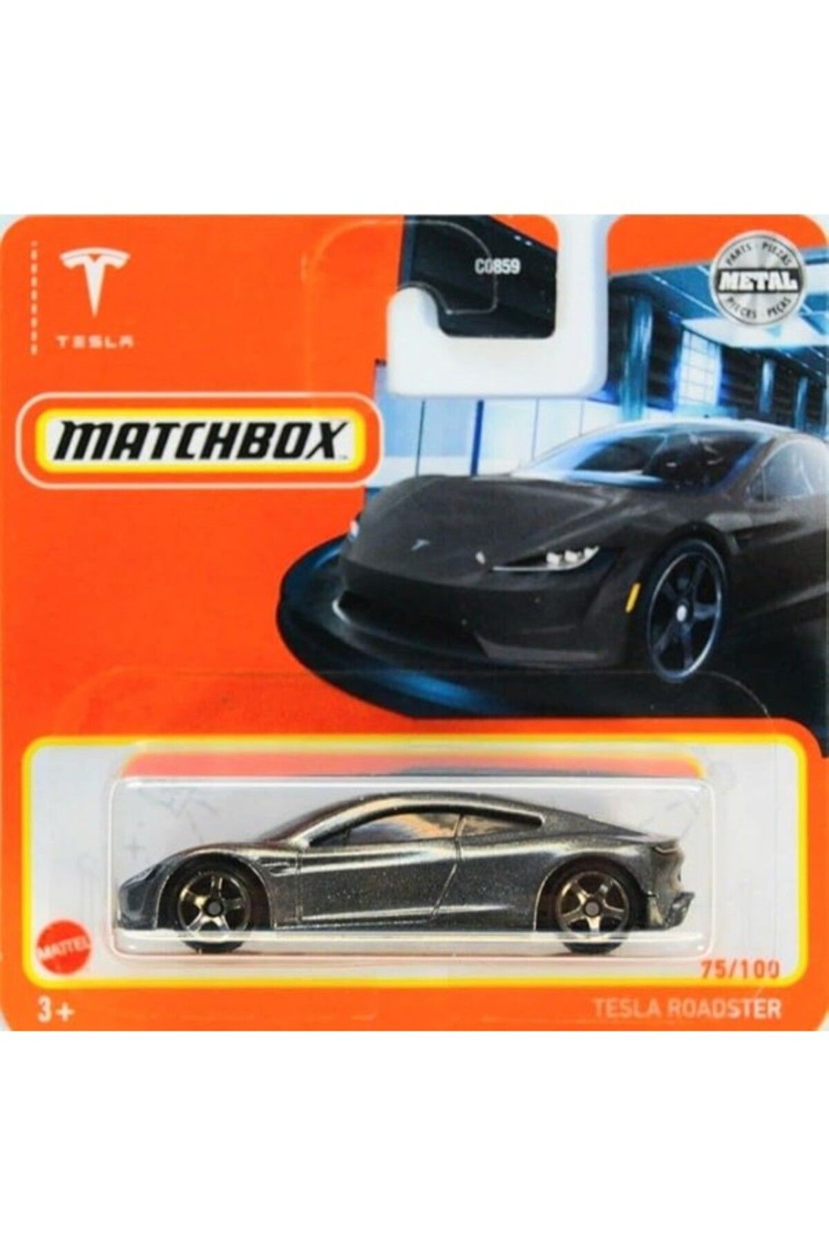 ShopZum 2022 Kibrit Kutusu Tesla Roadster Gri 75/100 (Kısa Kart) Hfr50