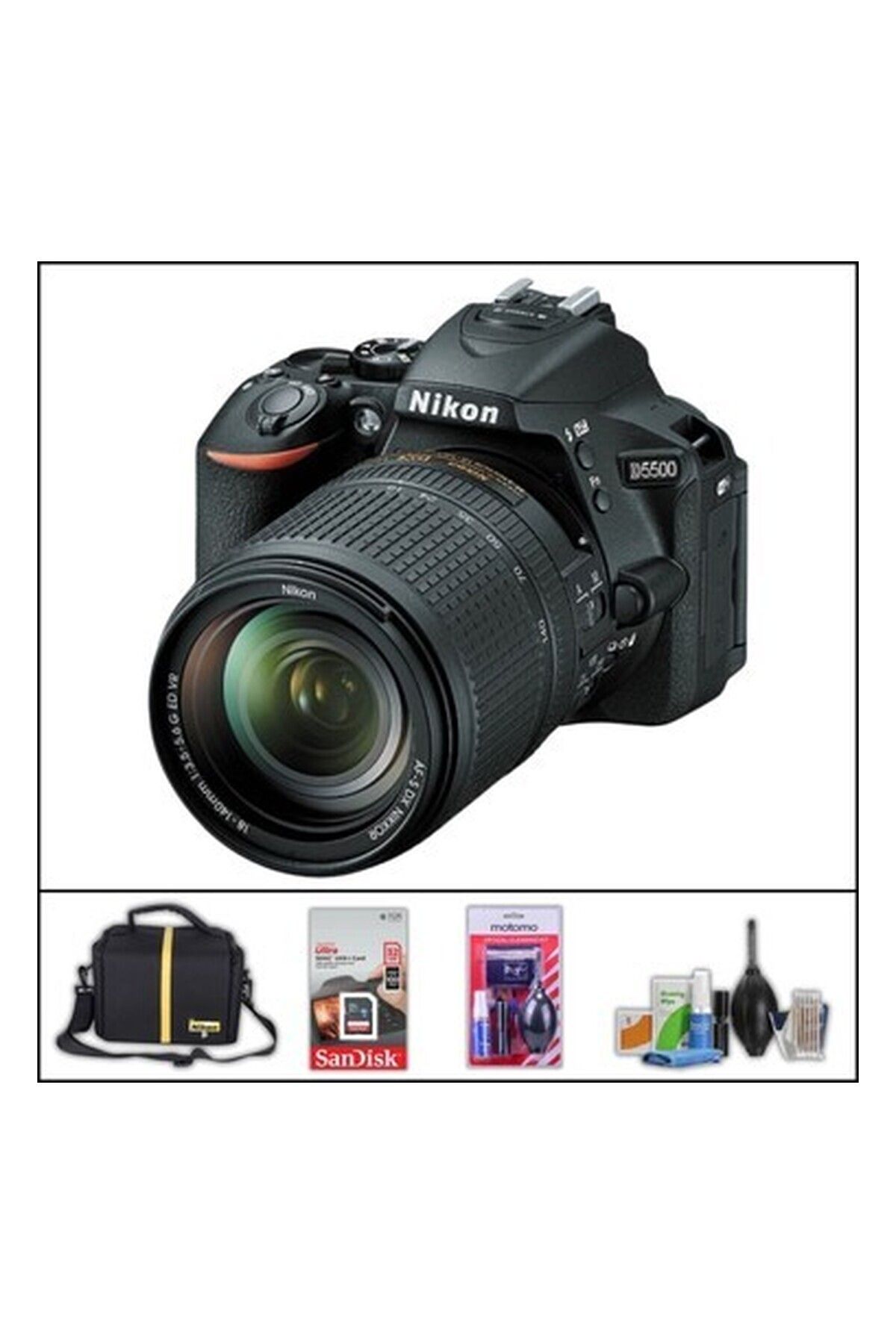 NİKON Nikon D5500 + 18-140 mm Vr Lens Dslr Fotoğraf Makinesi (Çanta + 32 GB Sd Kart + Temizlik Kiti )