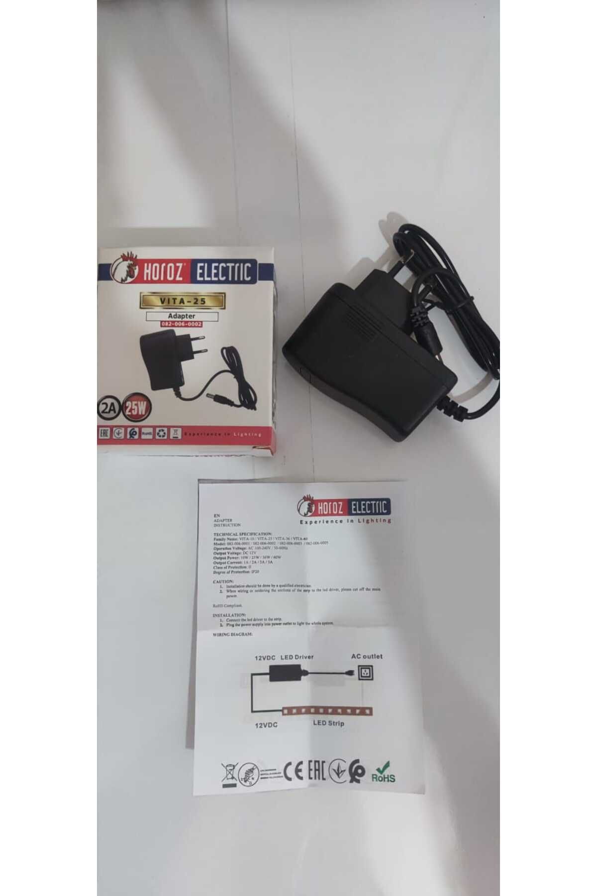 Horoz Electric HOROZ ELECTRİC ADATÖR 12 VOLT 2 AMPER 25WAT ( MODEM,TABLET ) VB ÜRÜNLER İÇİN