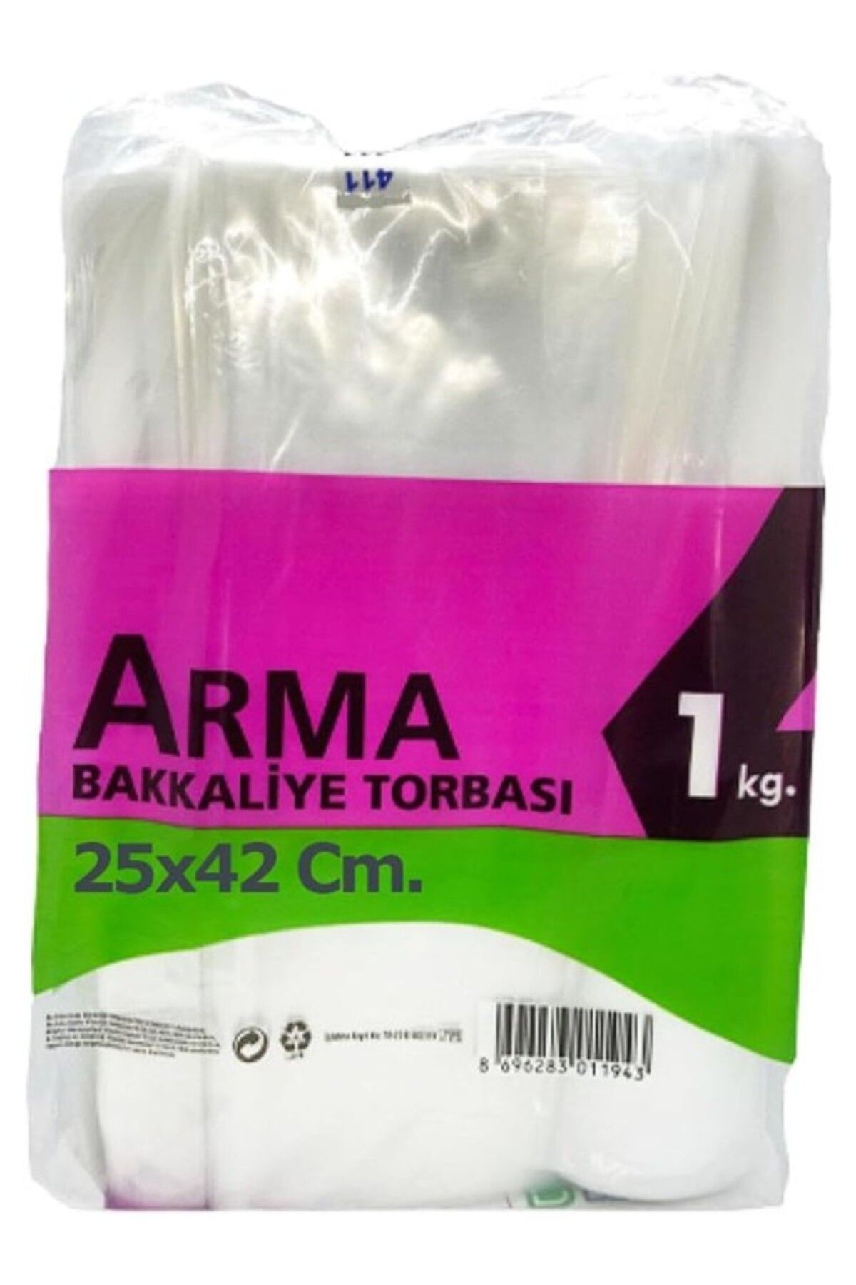 ShopZum Naksan Arma Şeffaf Naylon 3 Lük 25X42 Cm. Bakkaliye Poşeti Torbası - 1 Kg. - Ort. 140 Adet - 1 Pake