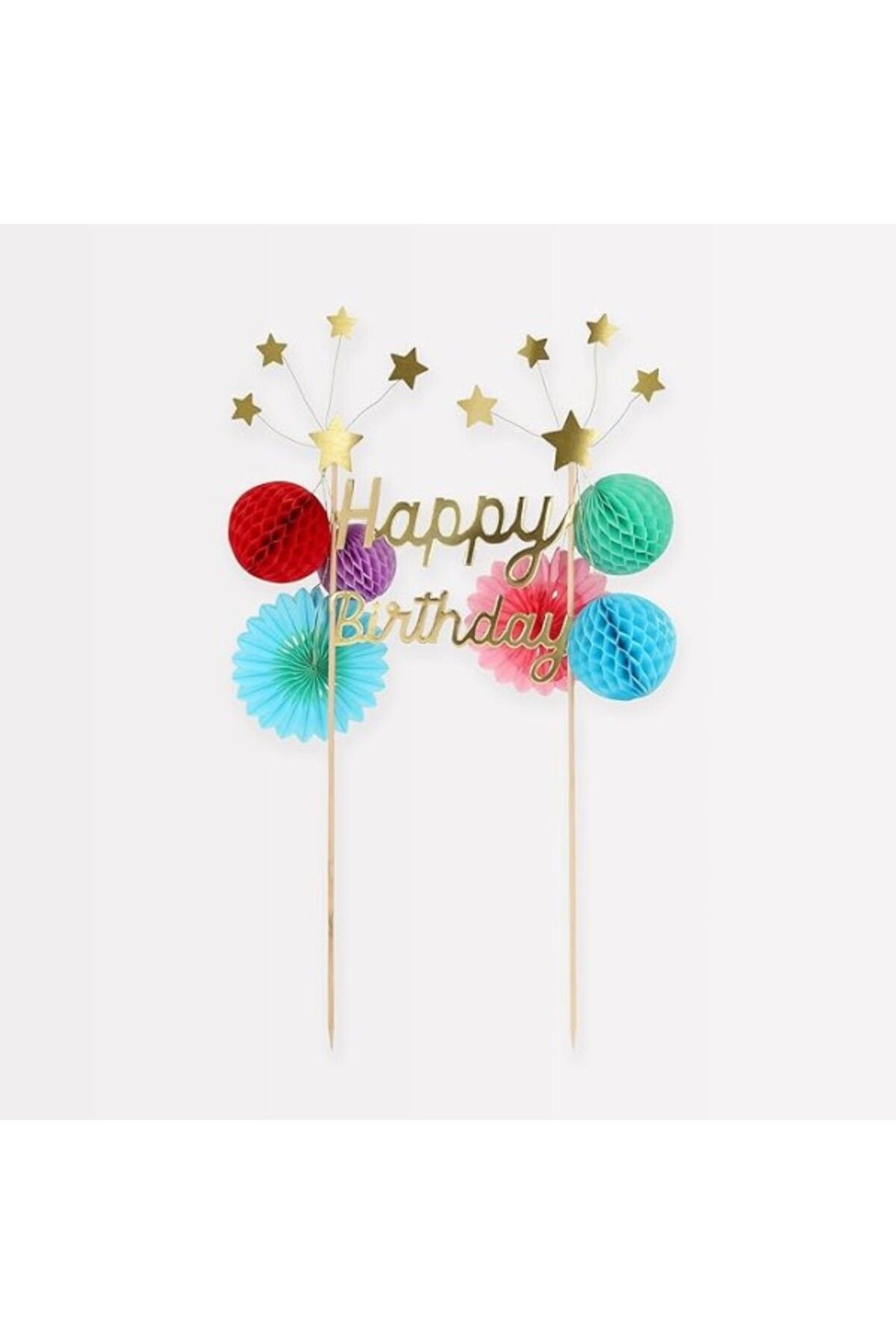 ShopZum Meri Meri - Happy Birthday Cake Topper - Happy Birthday Pasta Süsü