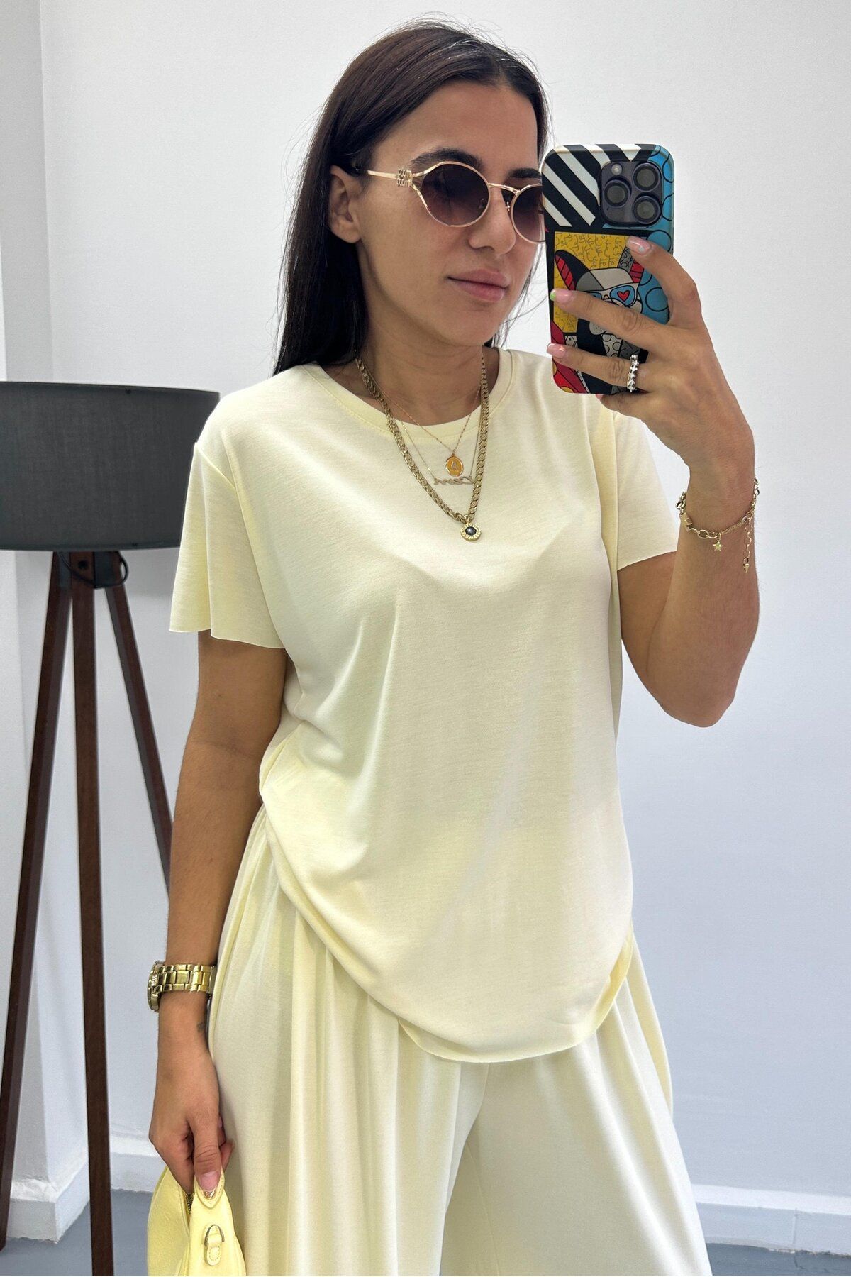 bunubanayolla İnce Modal Kumaş Kahverengi Tshirt
