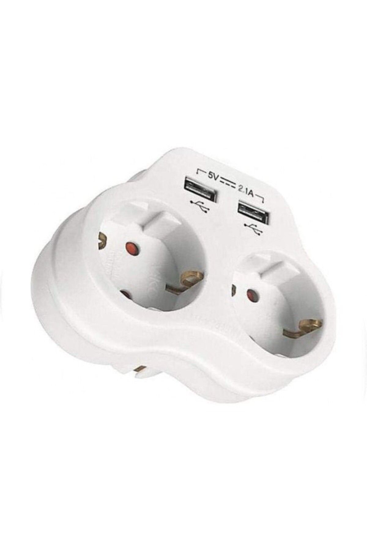 ShopZum İkili Topraklı Ve Usb Çıkışlı Fiş Priz (2A) Vk