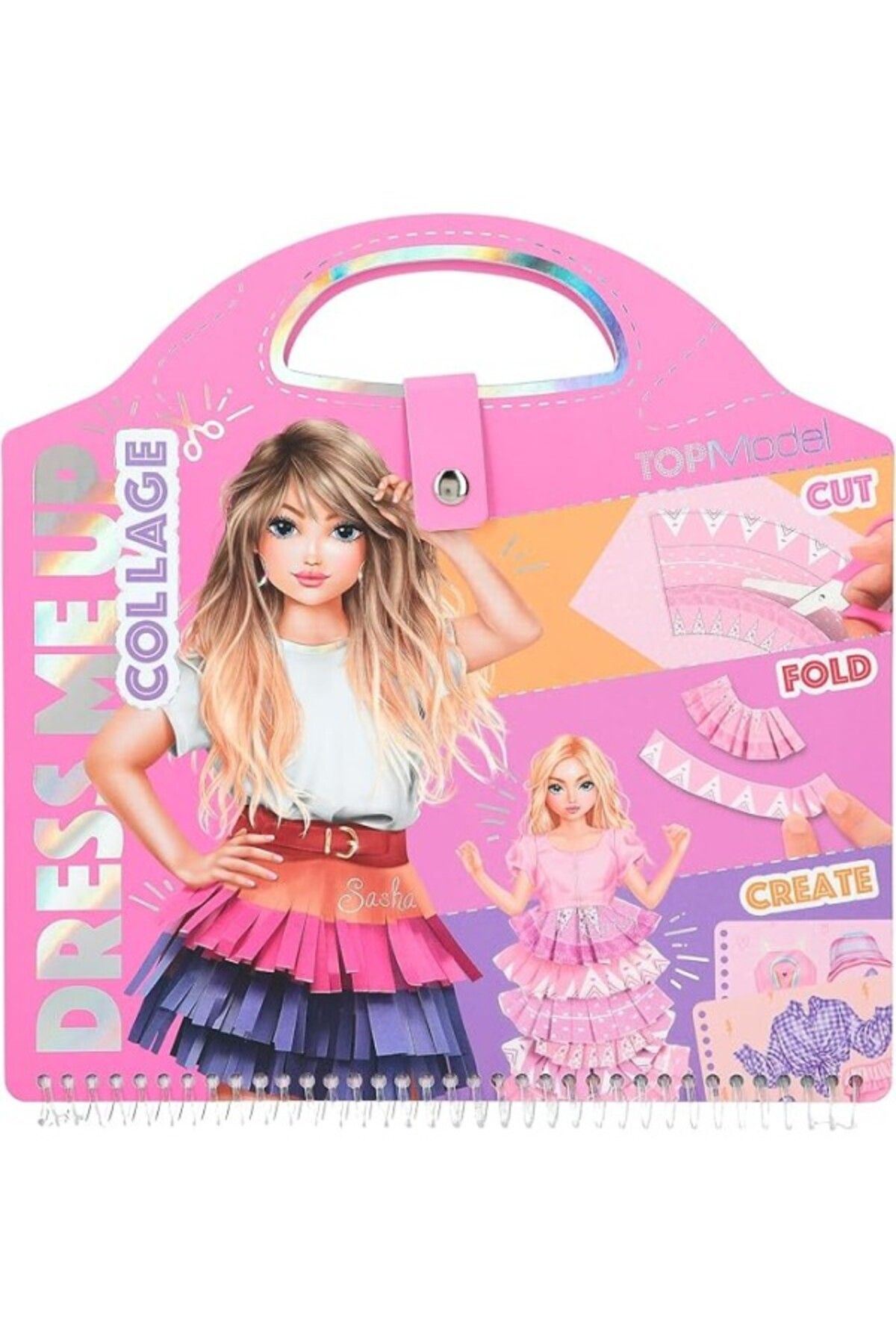 ShopZum Zestaw Dress Me Up Collage Book Top Model, W Kształcie Torebki, Z Naklejkami I Kolorowymi Papierami