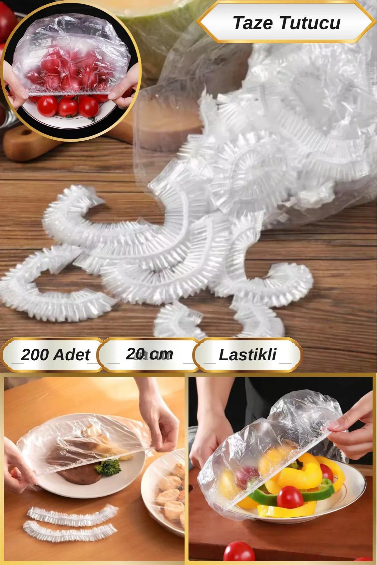 Hane Dostu 200 Adet 20 Cm Tencere Tabak Yemek Bonesi | Taze Tutucu Gıda Bonesi
