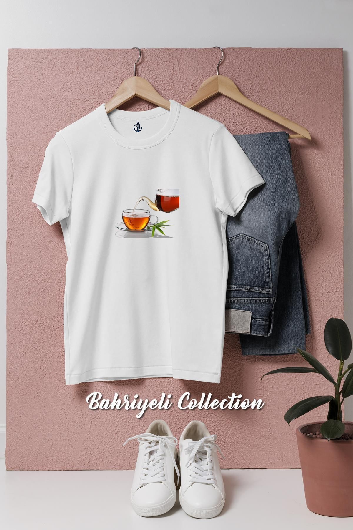bahriyeli.jpeg Oversize Siyah Türk Çayı Ve Demlik Tasarımlı Unisex T-Shirt