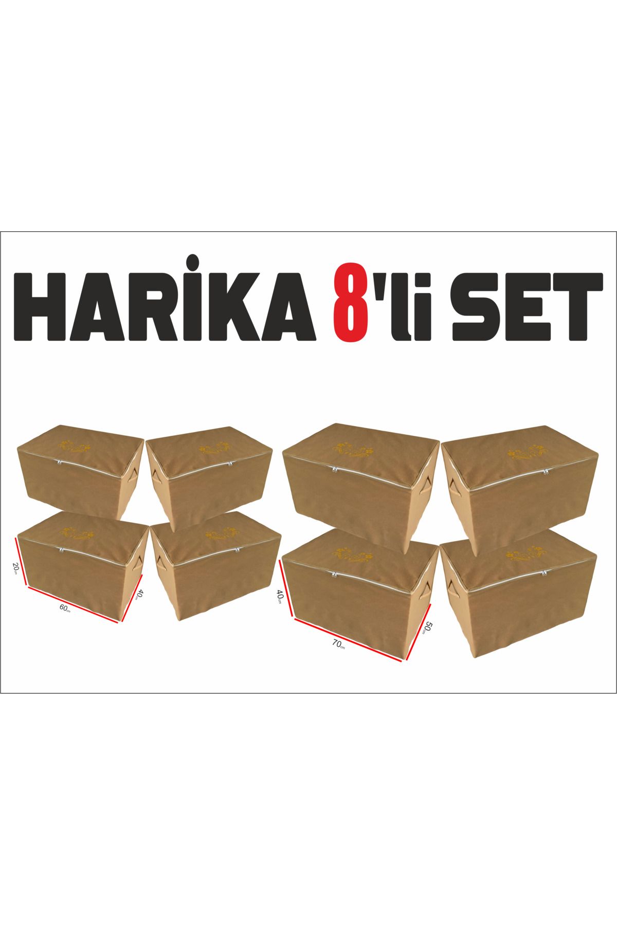 pinabah PİNABAH 4 YORGAN 4 BAZA ALTI ORGANİZER HURÇ (75x50x40)