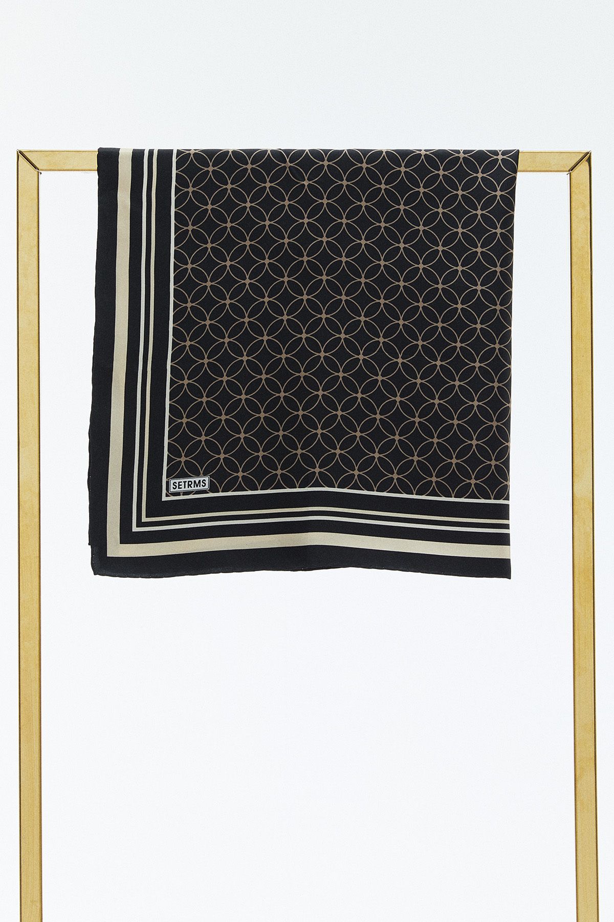 Setrms Geometrik Desenli Twill İpek Eşarp