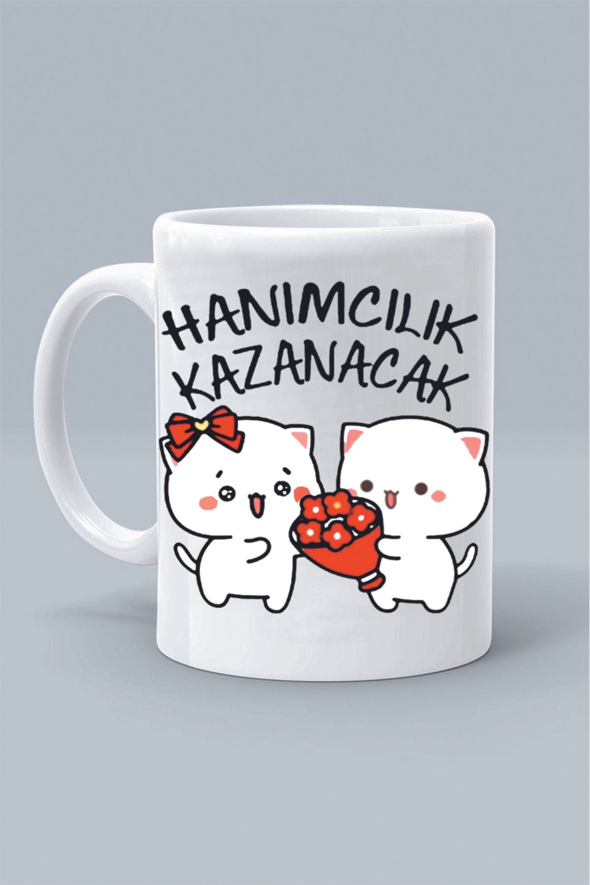 Olympus plus HANIMCILIK KAZANACAK MODDO TASARIM BASKILI BEYAZ KLASİK KUPA BARDAK