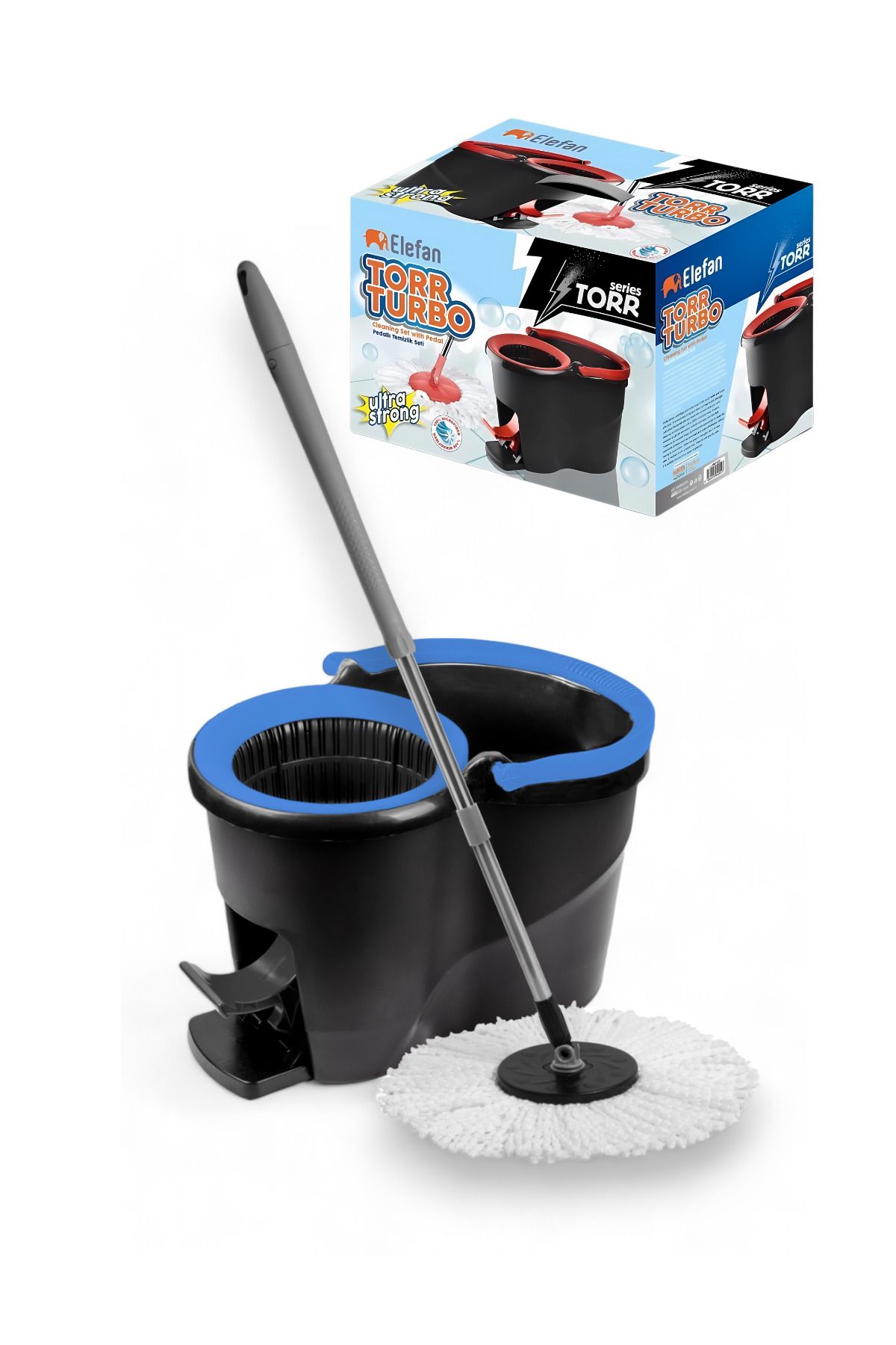 StarLoft Torr Turbo Pedallı Temizlik Seti - 360° Döner Mop ve 12 lt - Paspas Mop Seti