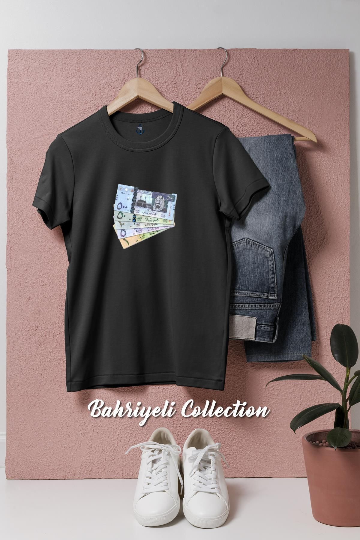 bahriyeli.jpeg Oversize Suudi Arabistan Para Banknot Tasarımlı Unisex T-Shirt