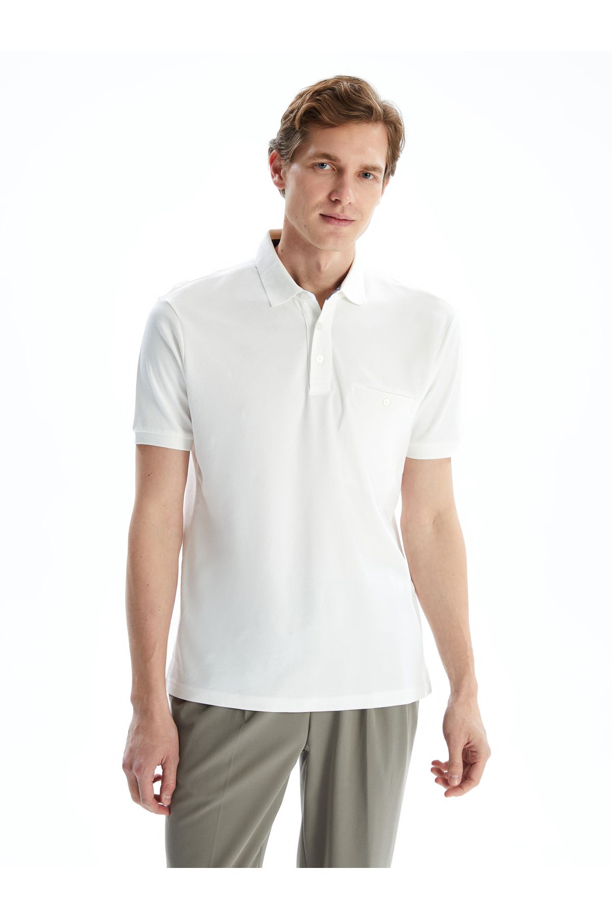 LC Waikiki Polo Yaka Merserize Görünümlü Erkek Tişört