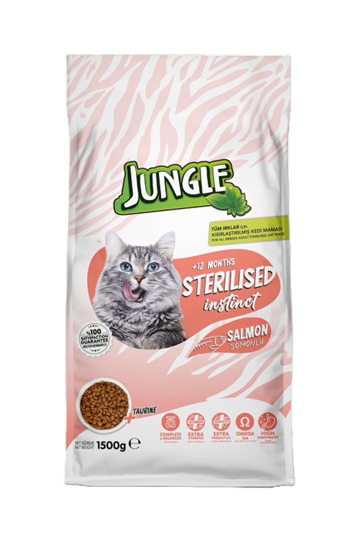 Jungle 1,5 KG KURU KEDİ MAMASI YETİŞKİN STERİLESED SOMONLU