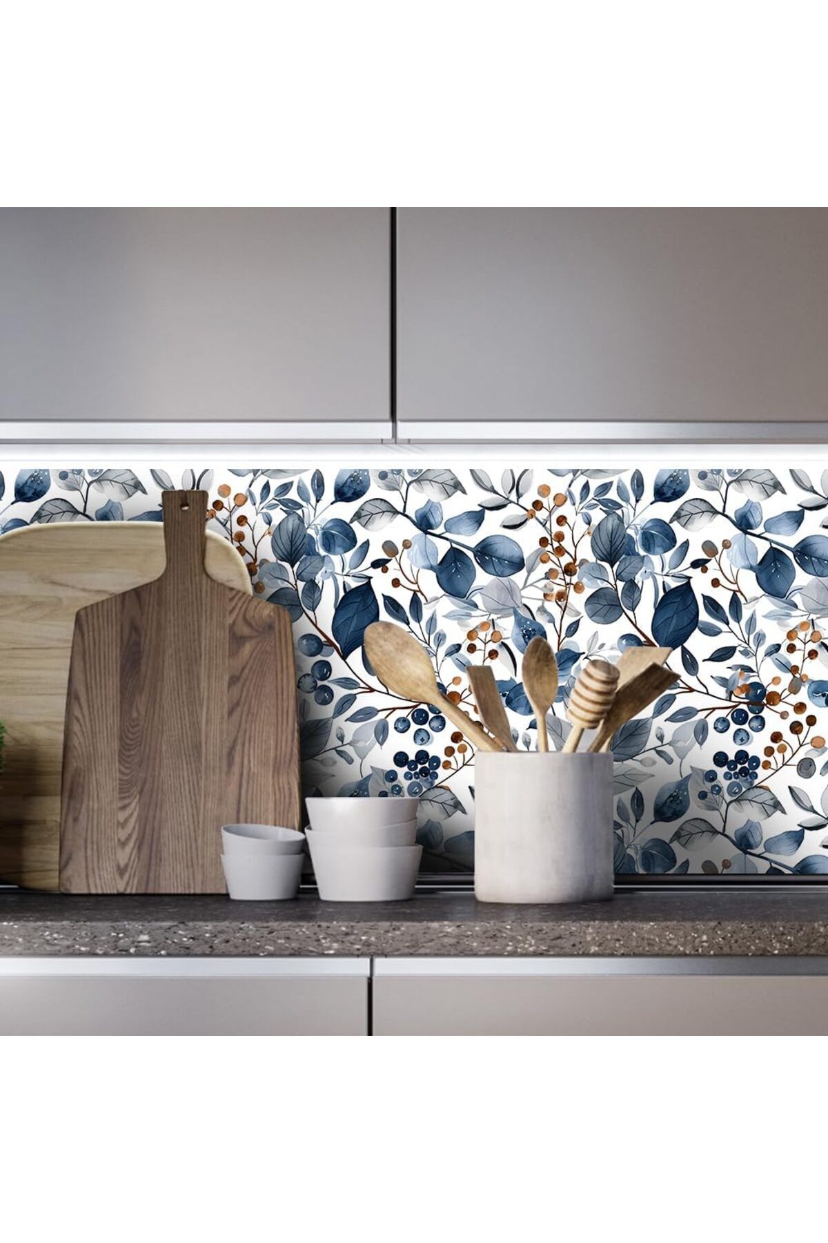 Rabadon Mutfak Tezgah Arası Kaplama Mermer Desenli Yapışkanlı Folyo Fayans Kaplama Sticker 60cm X 100cm