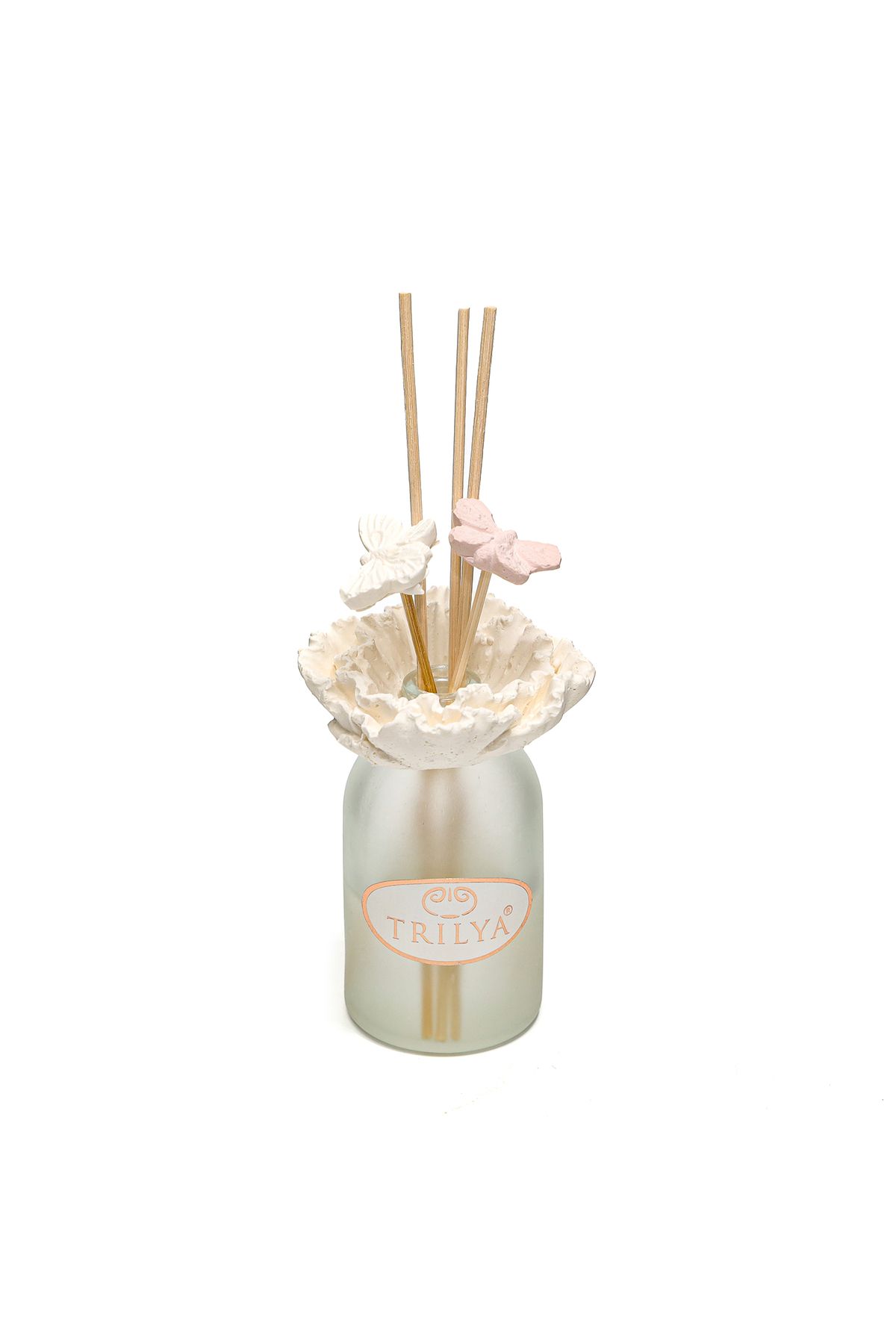 Trilya 100 ml Kelebek Seramik Taşlı Garden Rose & Pudra Oda Kokusu