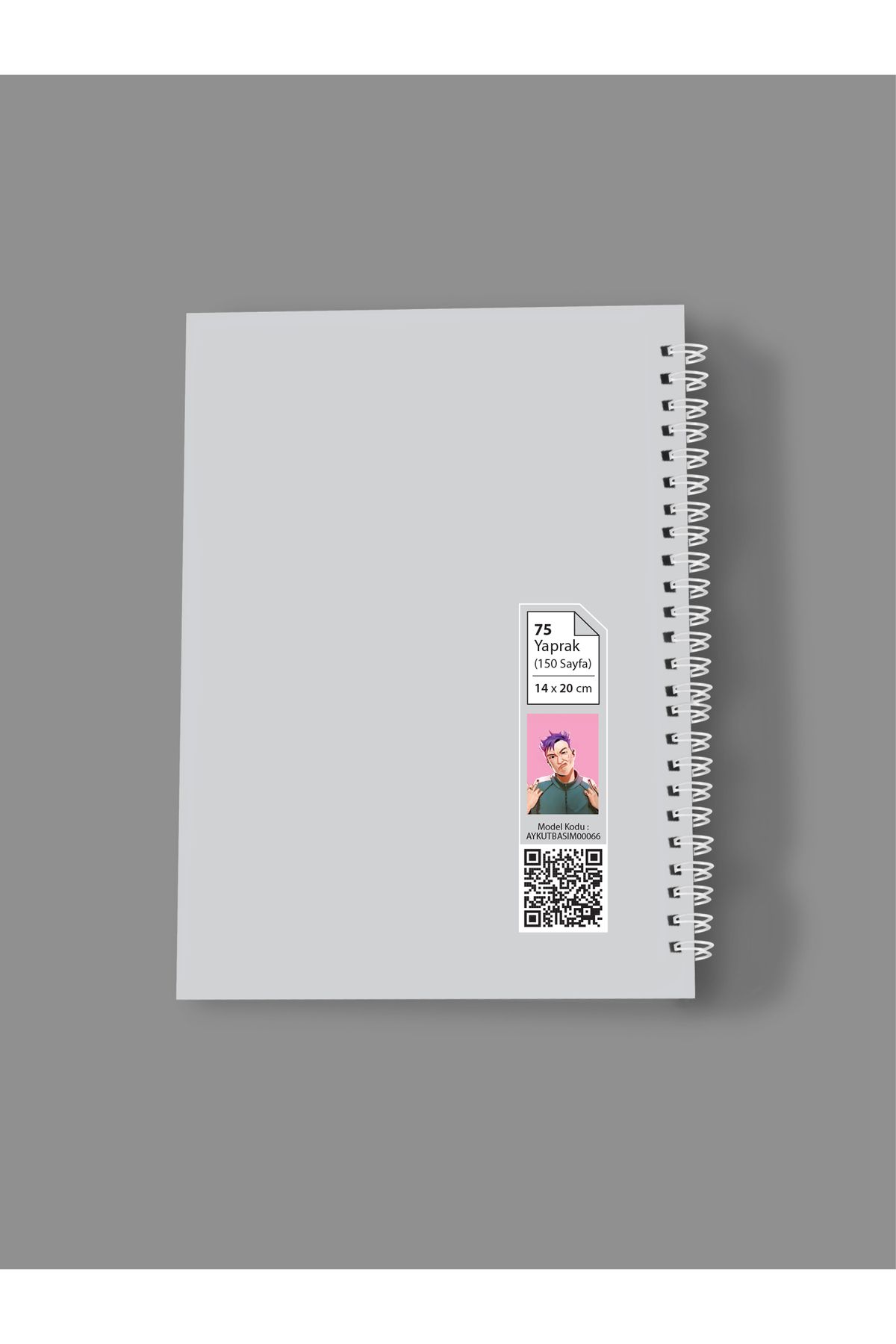 AYKUT OFSET-Spiral, Lined Notebook Squid Game A5 Size 75 Sheets (150 Pages) + Cube Block Set 3