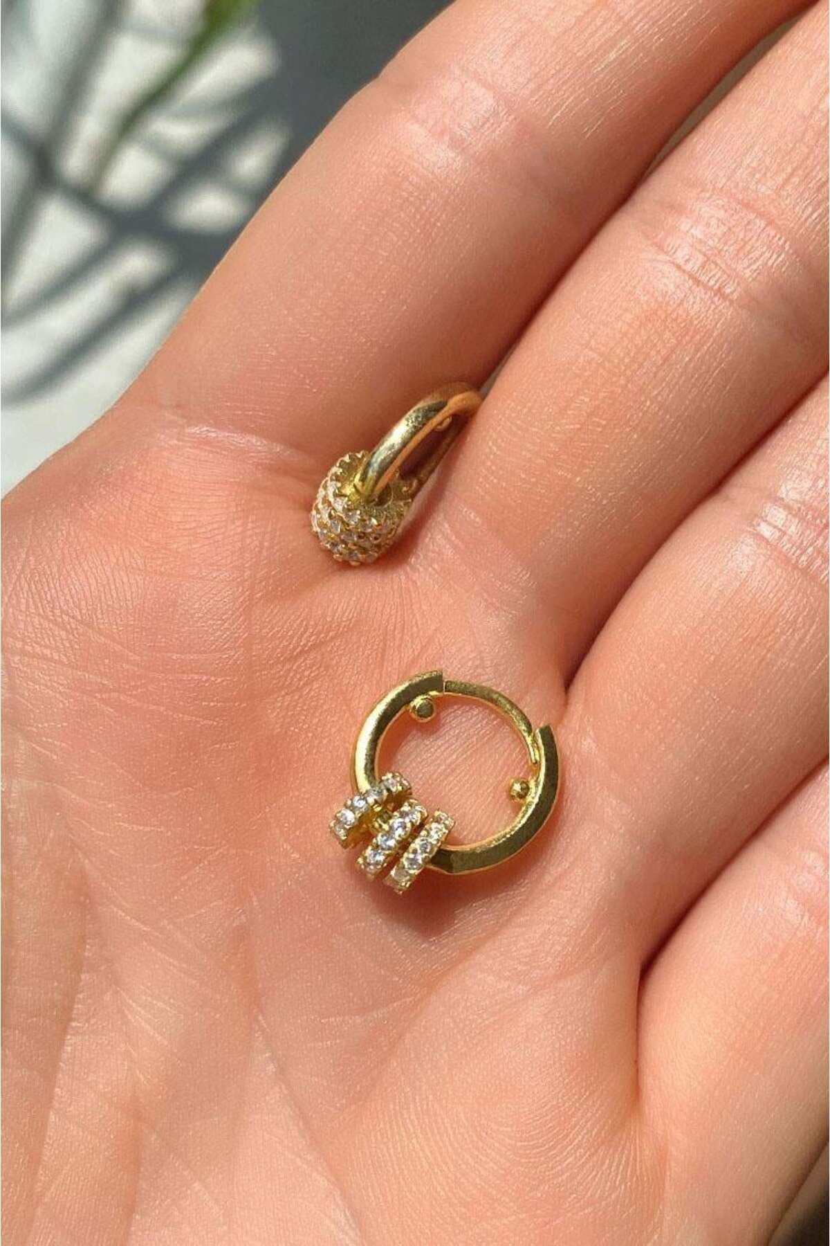 Spossy Silver Jewelry Küçük Boy 3 Halkalı Küpe
