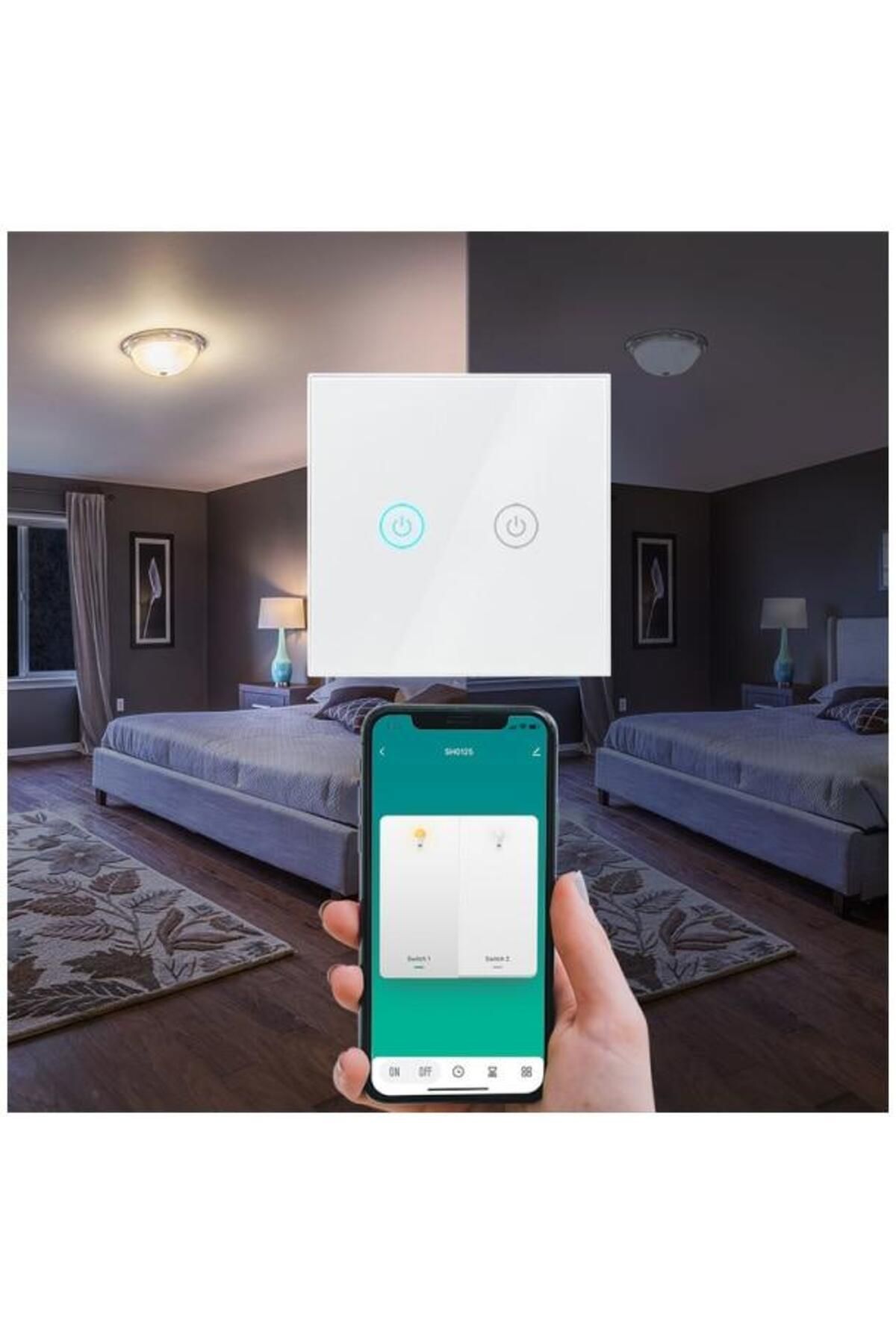 LogiLink-Intrerupator inteligent LogiLink SH0125, Wi-Fi, 2 butoane, touch control, indicator LED 8