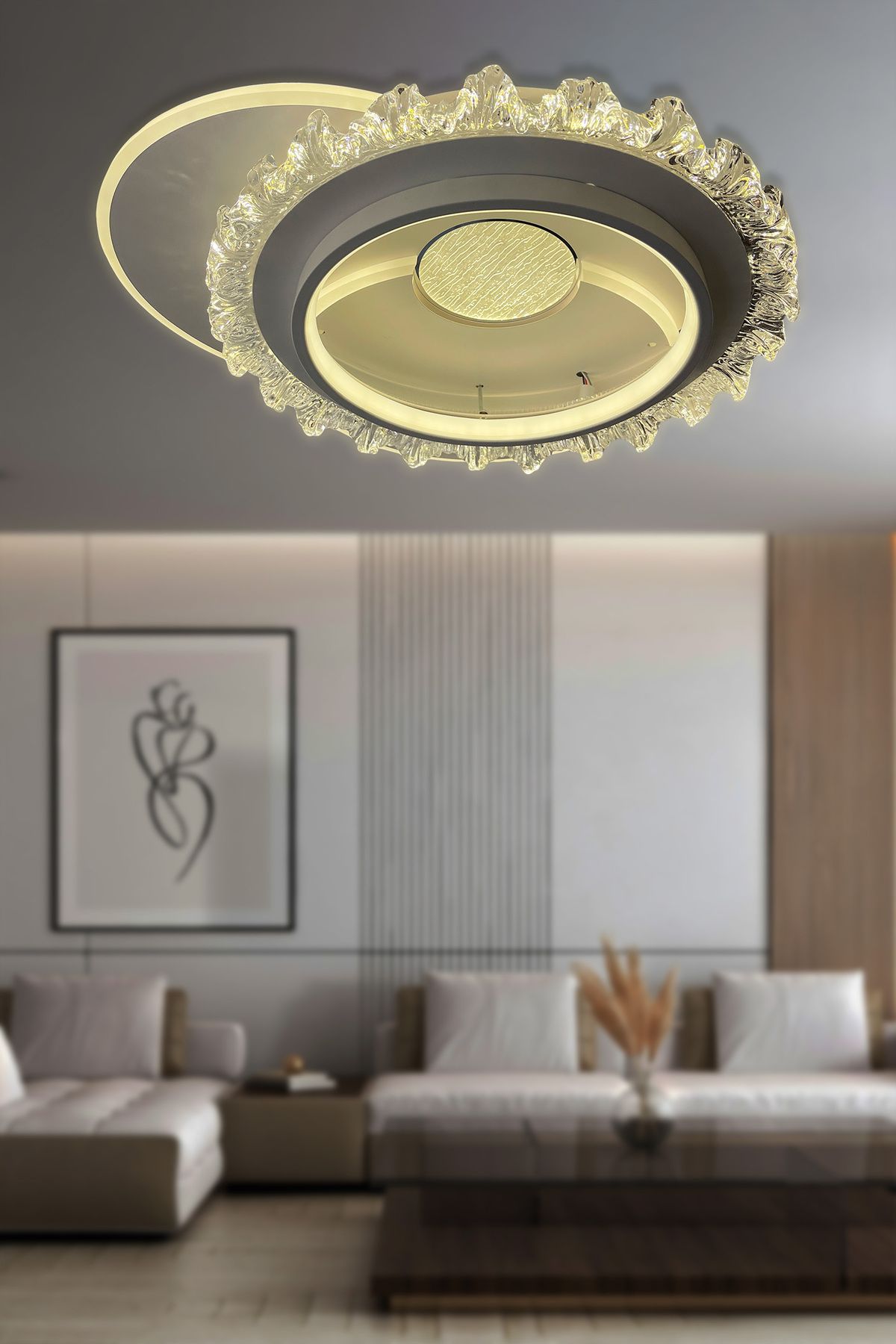 RSCOLLECTIONS Bianca Plafonyer Kumandalı Led Avize