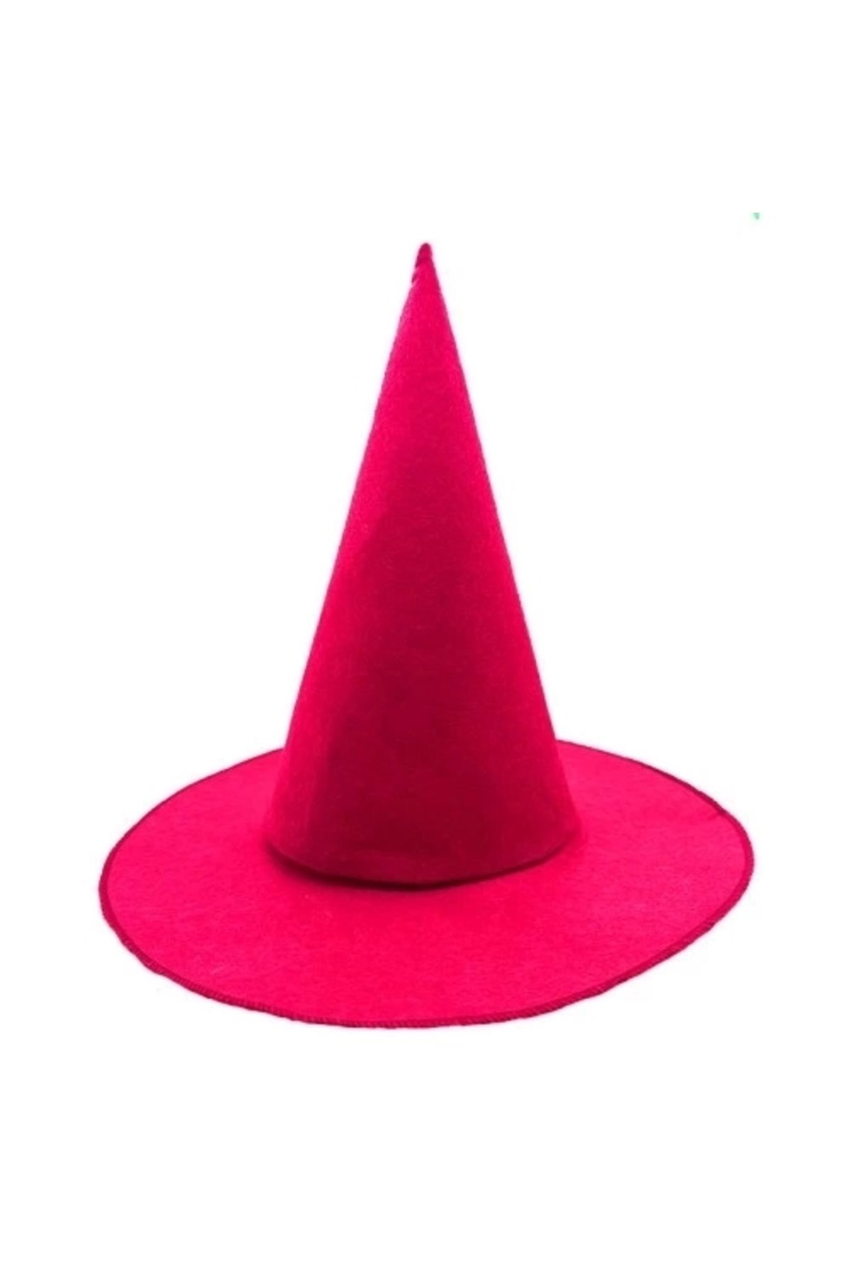 Generic Pembe Fuşya Renk Keçe Cadı Şapkası Yetişkin Çocuk Uyumlu 35x38 Cm