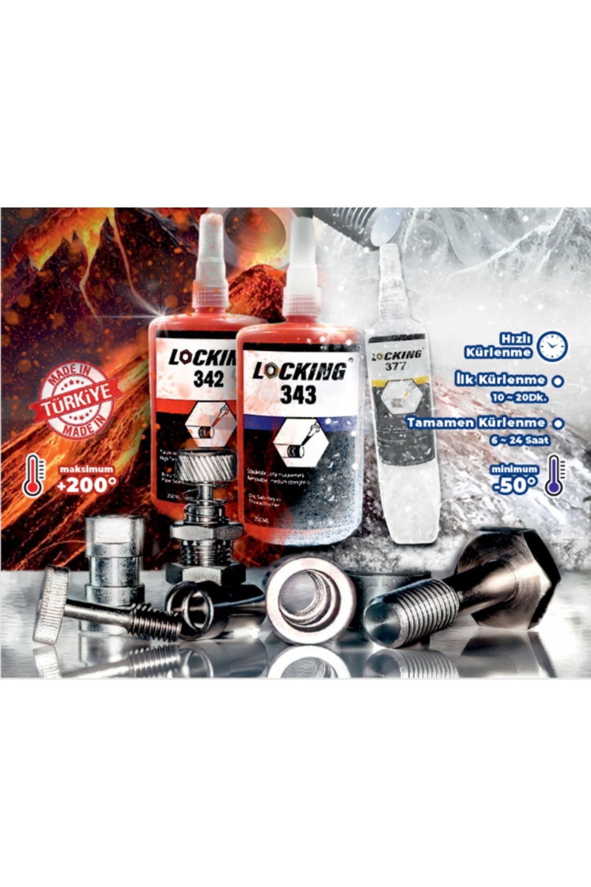 EVS LOCKING 343 ORTA MUKAVEMETLİ SIVI CONTA - 250 ML