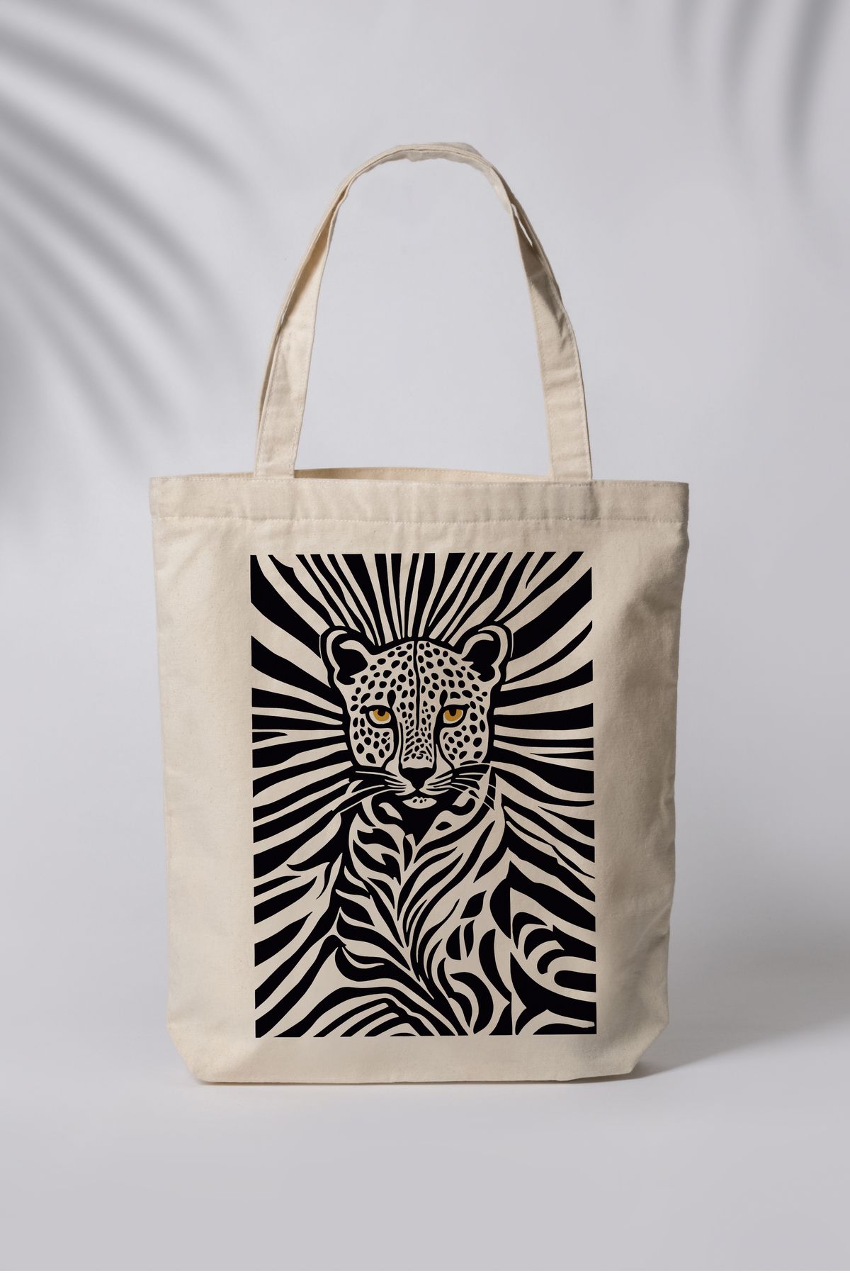 Tufi Baby Leopar Baskılı Ham Bez Çanta Tote Bag Omuz Çantası