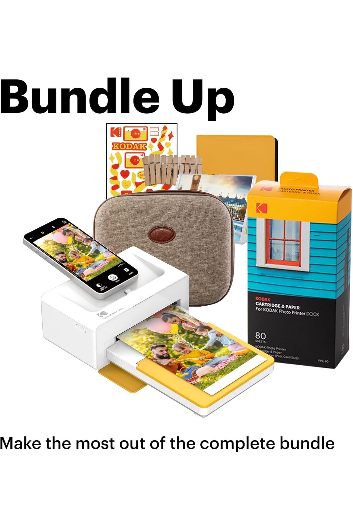 Kodak-Dock Plus 4PASS Instant Photo Printer (4x6) + 80 Sheets Gift Bundle 3