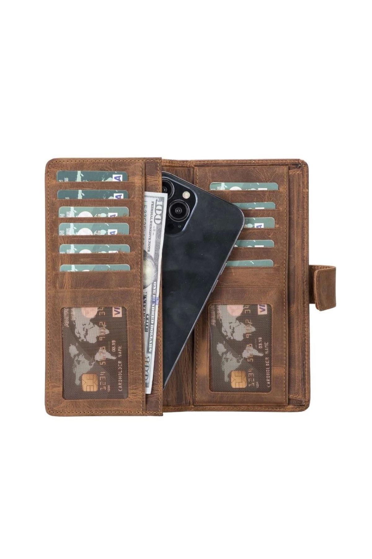 Modafiks Coppet 6.7 inch Uyumlu Deri Kartlıklı Kılıf G6 Taba