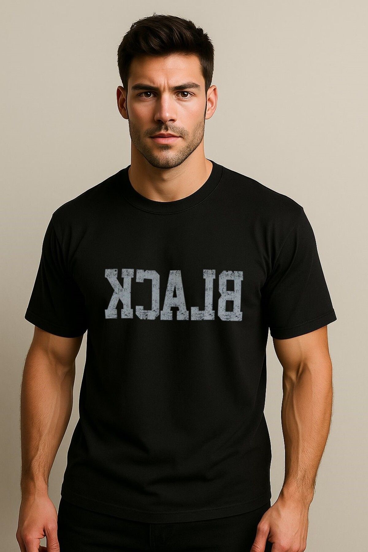 Gollinger ERKEK Baskılı Yuvarlak Yaka T-shirt - SİYAH