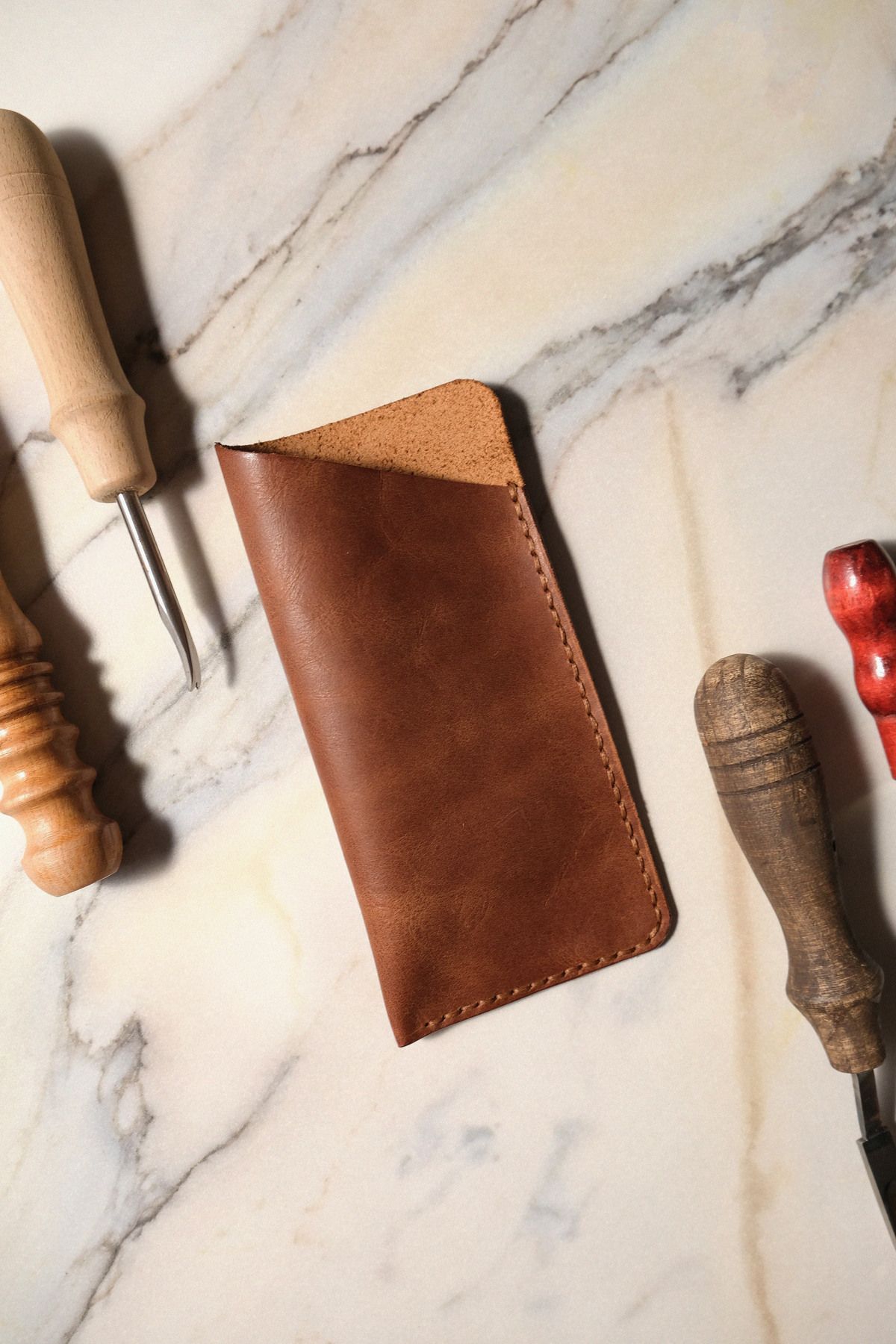Atlas Handmade El Yapımı Hakiki Deri Gözlük Kılıfı, Gözlük Kabı