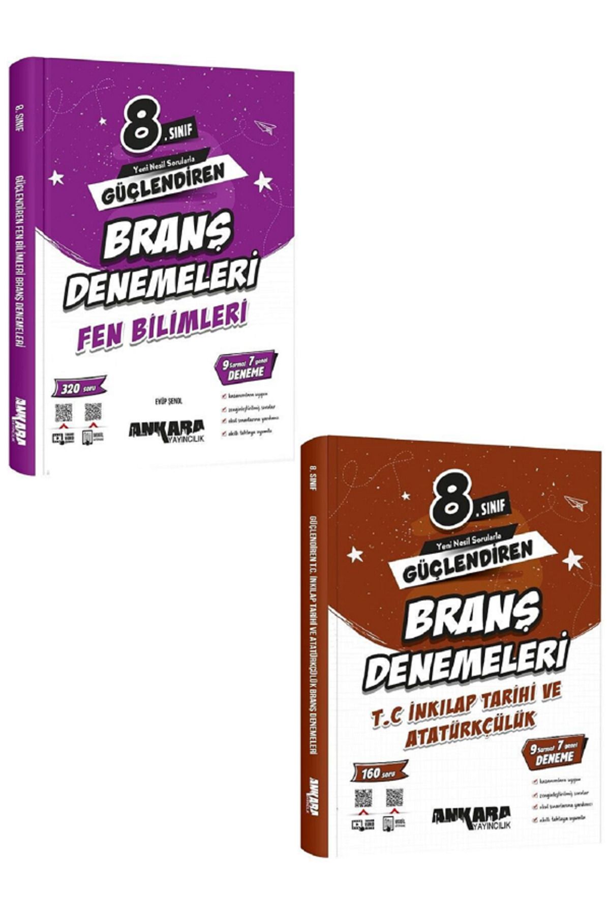 Evrensel İletişim Yayınları 8.Sınıf Ankara Güçlendiren Türkçe + İnkılap Tarihi Branş Denemeleri / 480 Soru - 2 KİTAP SET