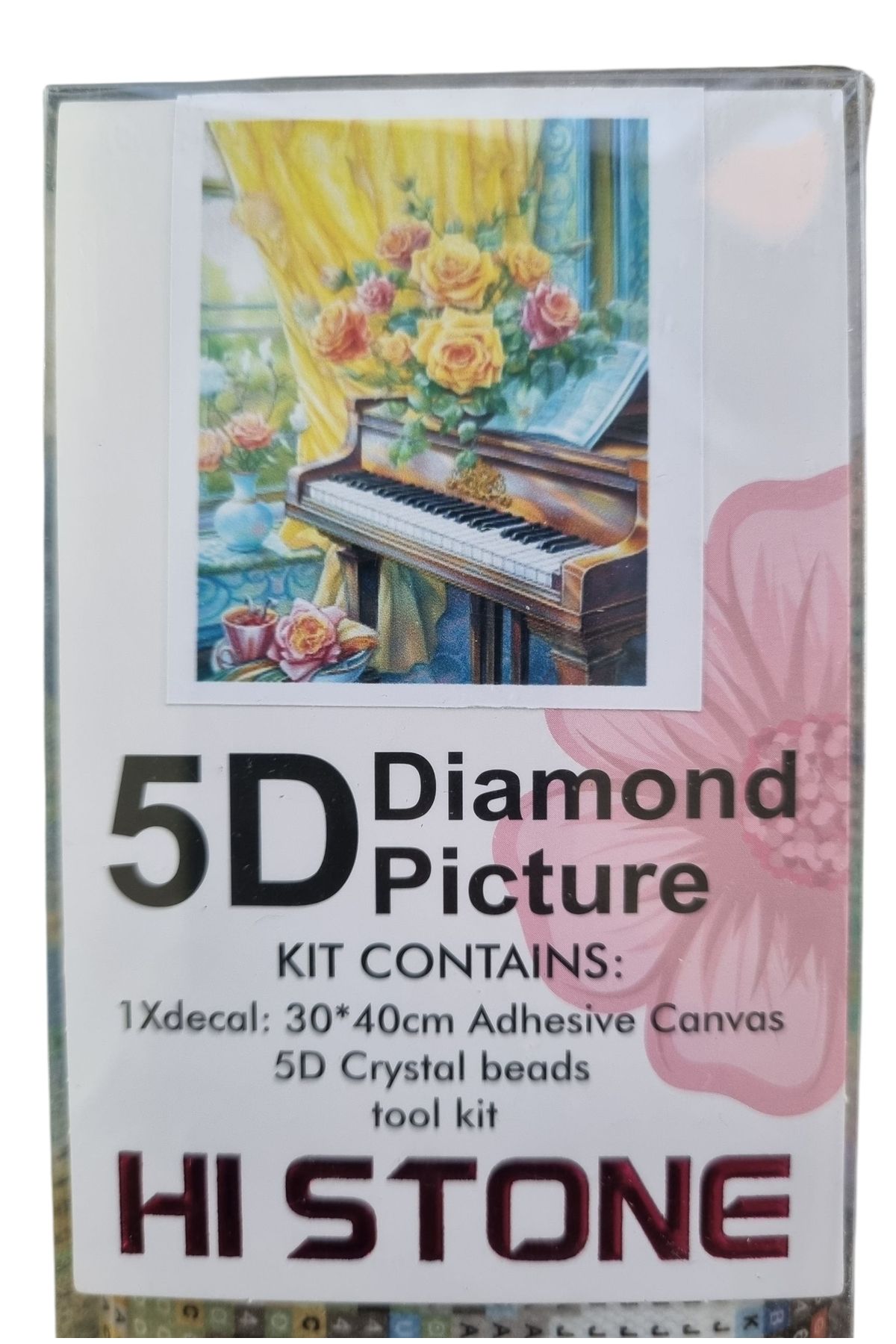 Hobiline 5D'li Elmas Boncuk Yapıştırma Taş İşleme Mozaik Goblen KİT "PİYANO" 30x40 cm