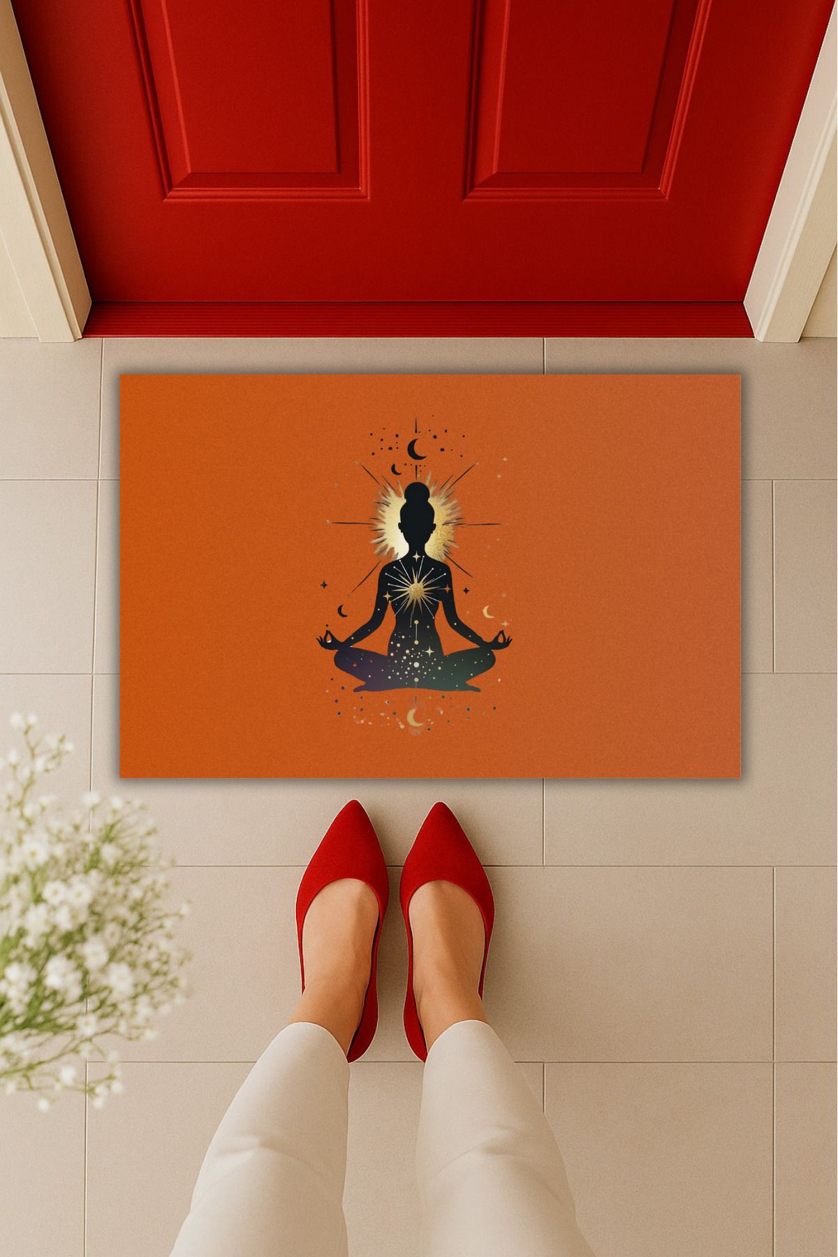 Dormot Home Yüksek Kaliteli Dijital Baskı Meditasyon Yoga Kapı Önü Paspası