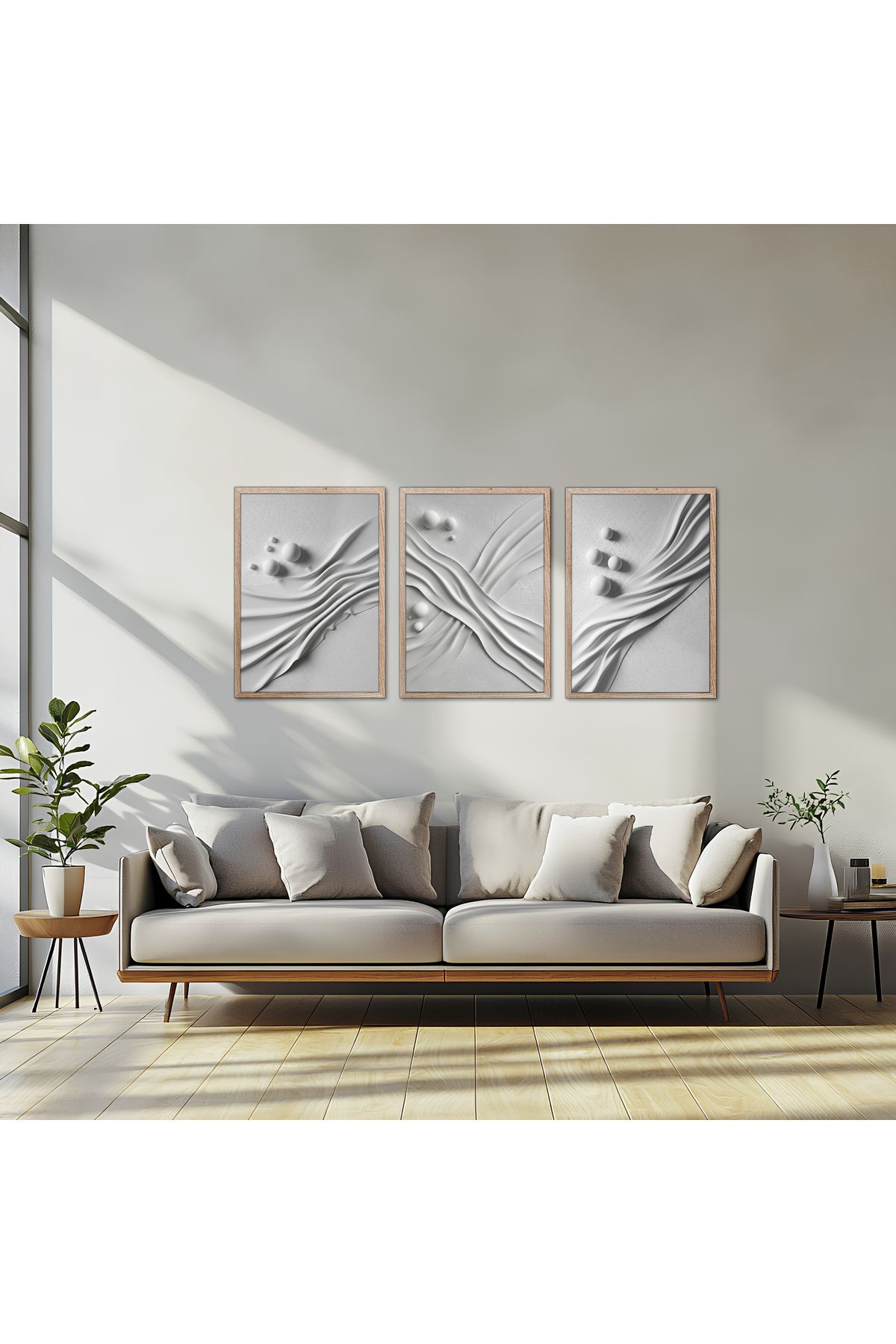 sames decoration Soyut sanat, Dijital illüstrasyon - Üçlü tablo seti